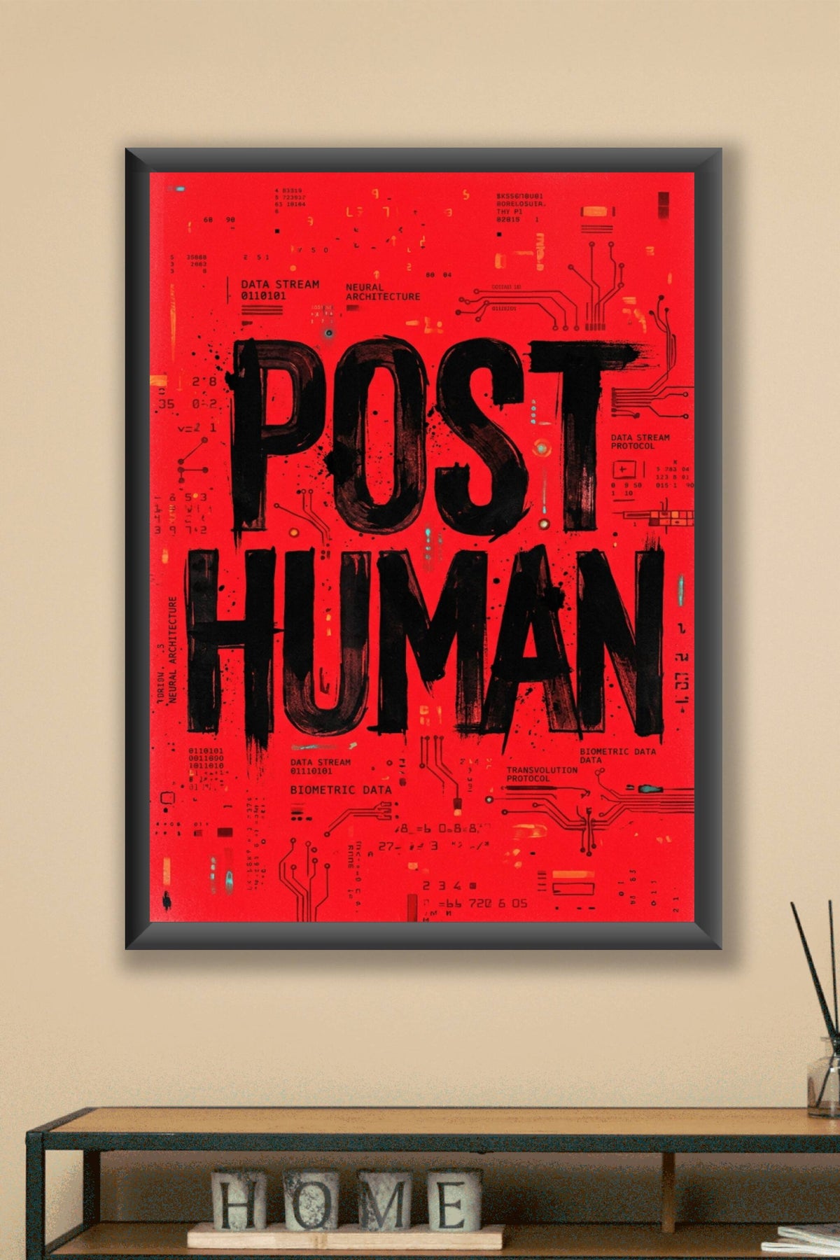 Affiche Post Human, poster circuits imprimés