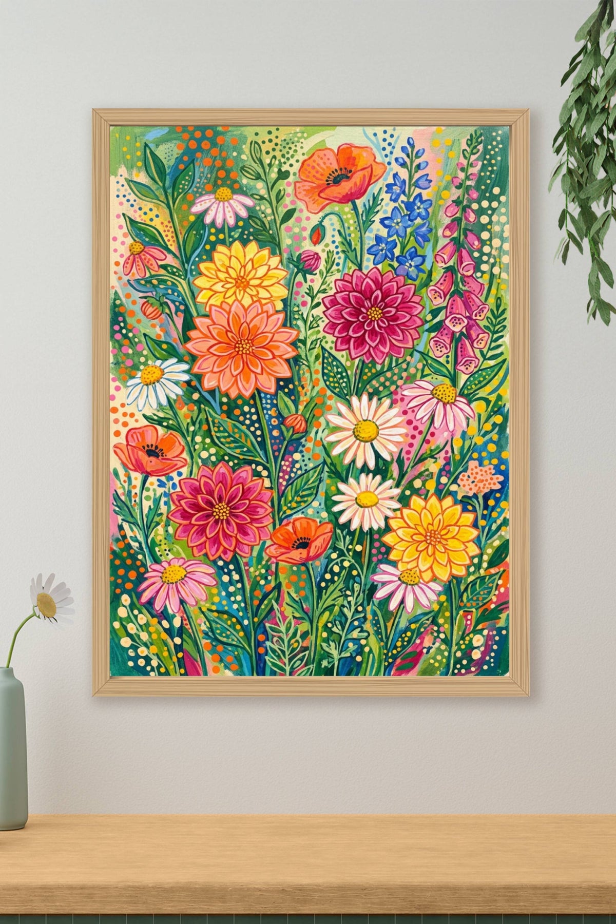 Poster Fleurs colorées, affiche déco pour le salon