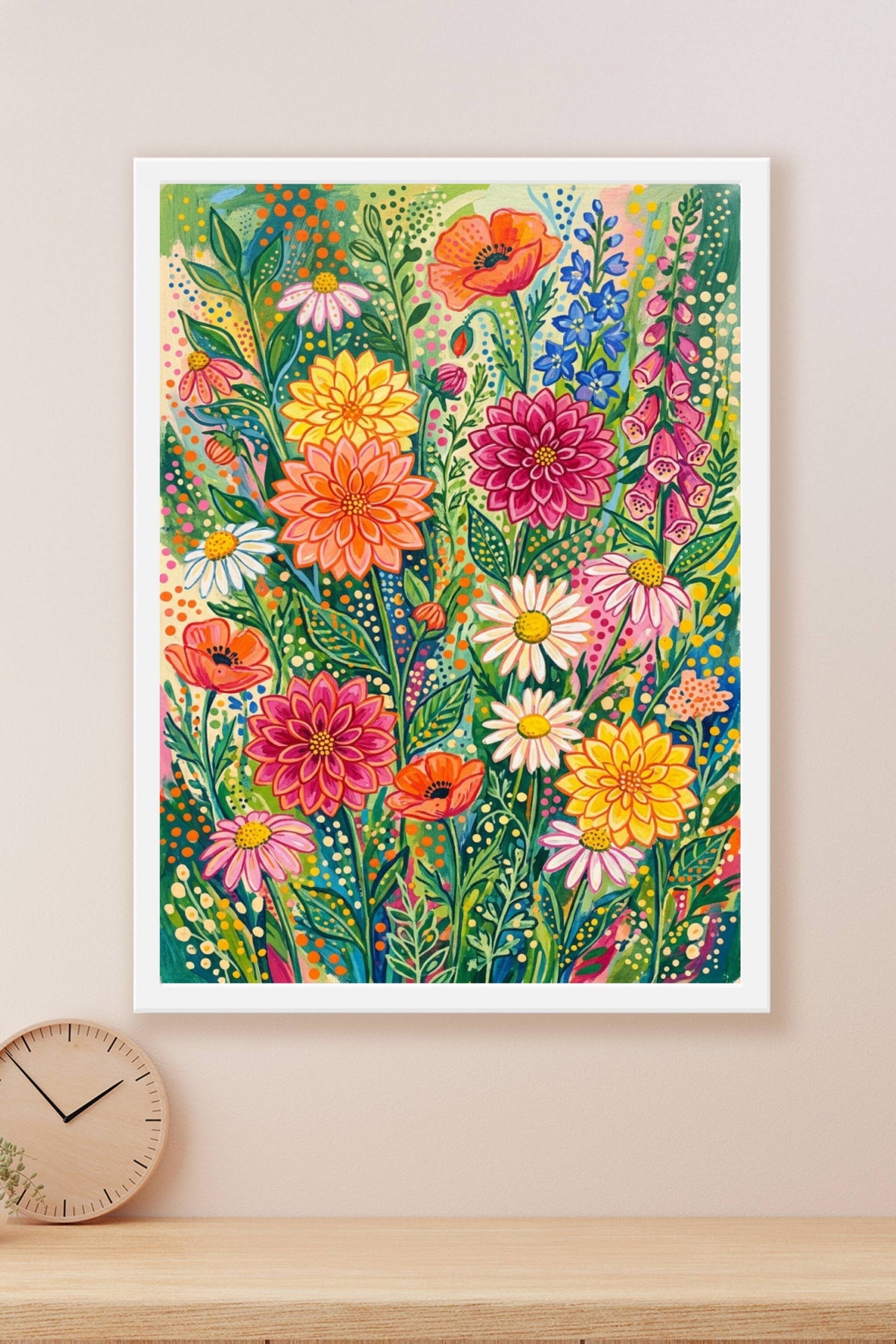 Poster Fleurs colorées, affiche déco pour le salon