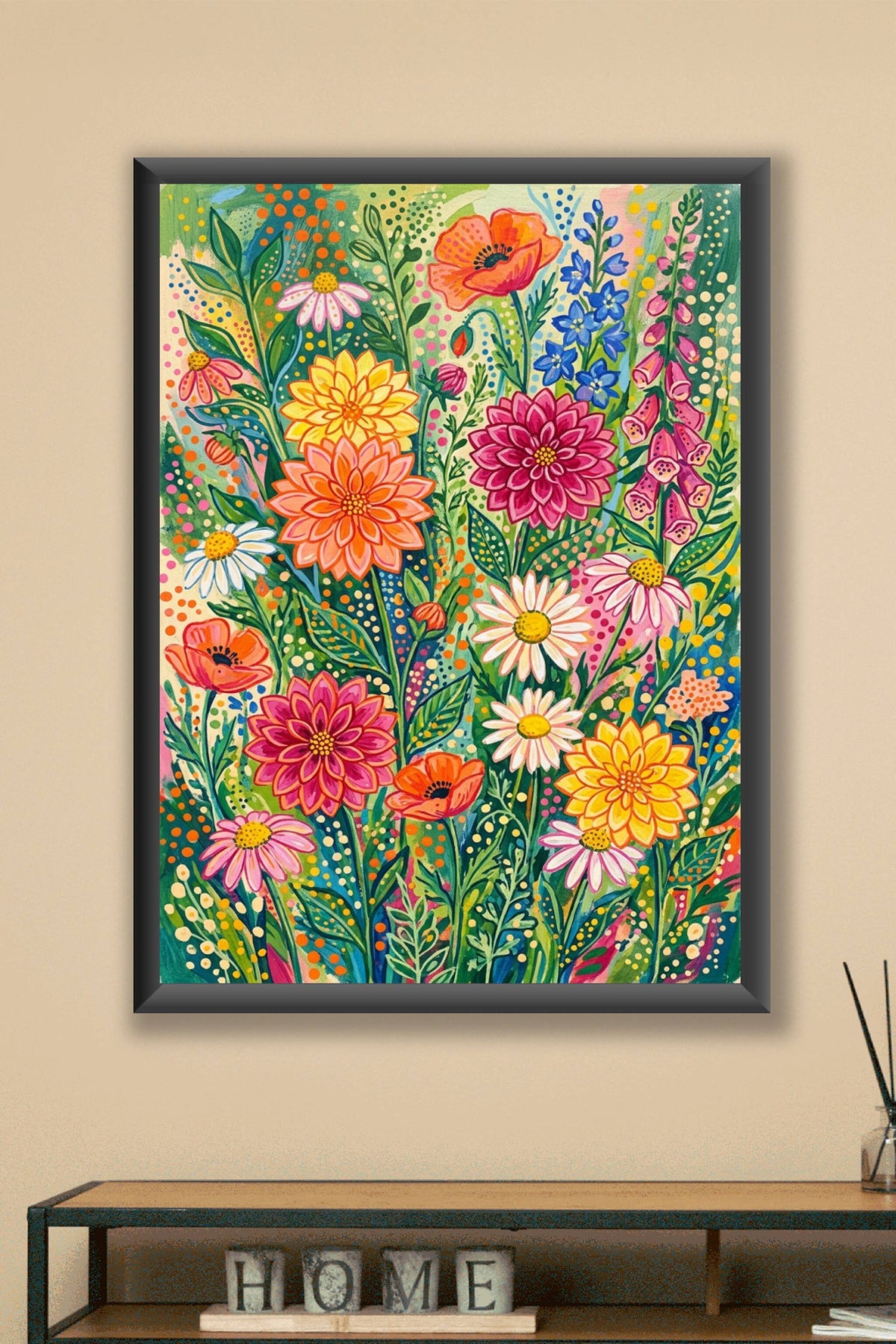 Poster Fleurs colorées, affiche déco pour le salon