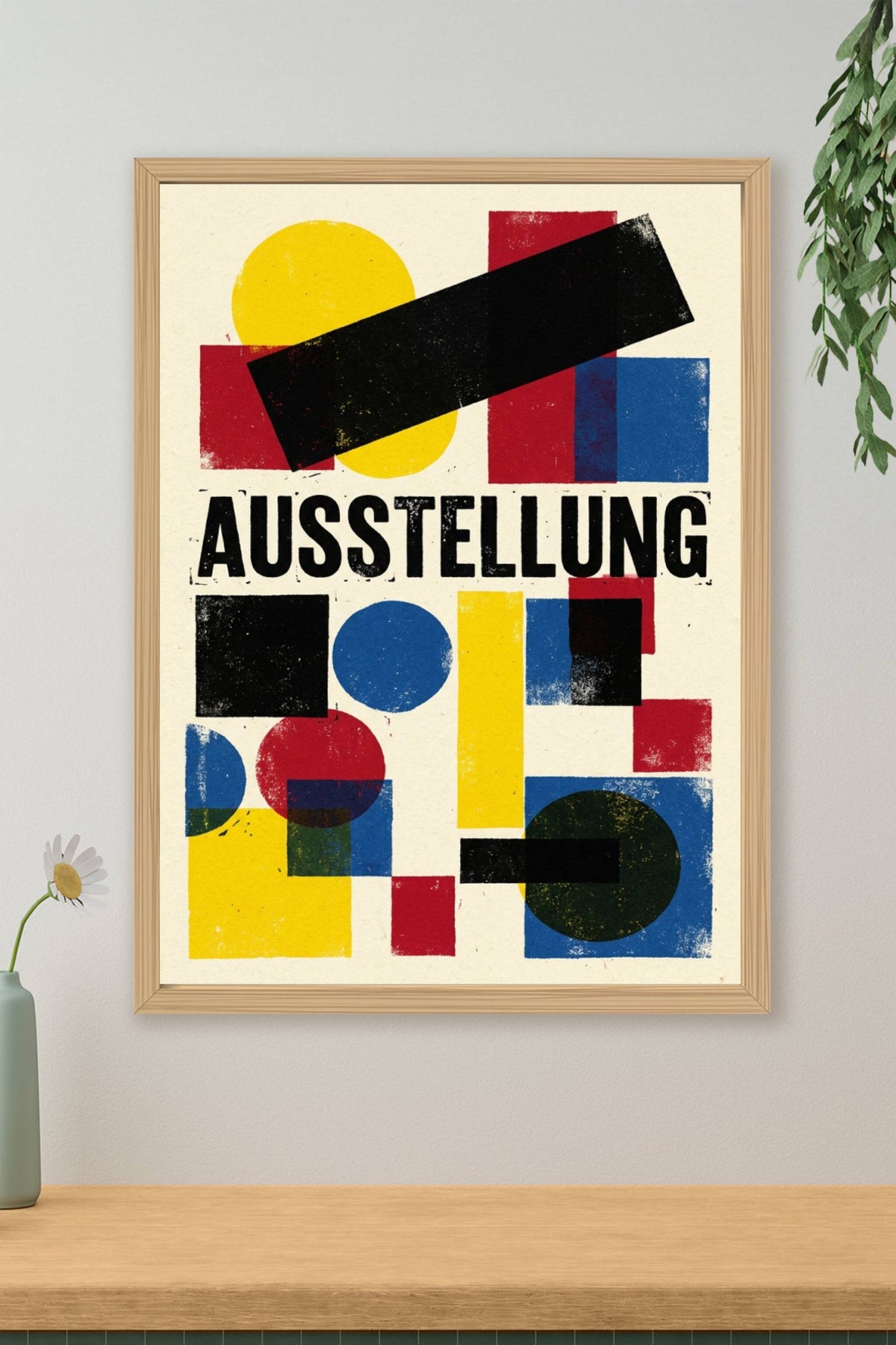 Poster Bauhaus, formes géométriques et couleurs