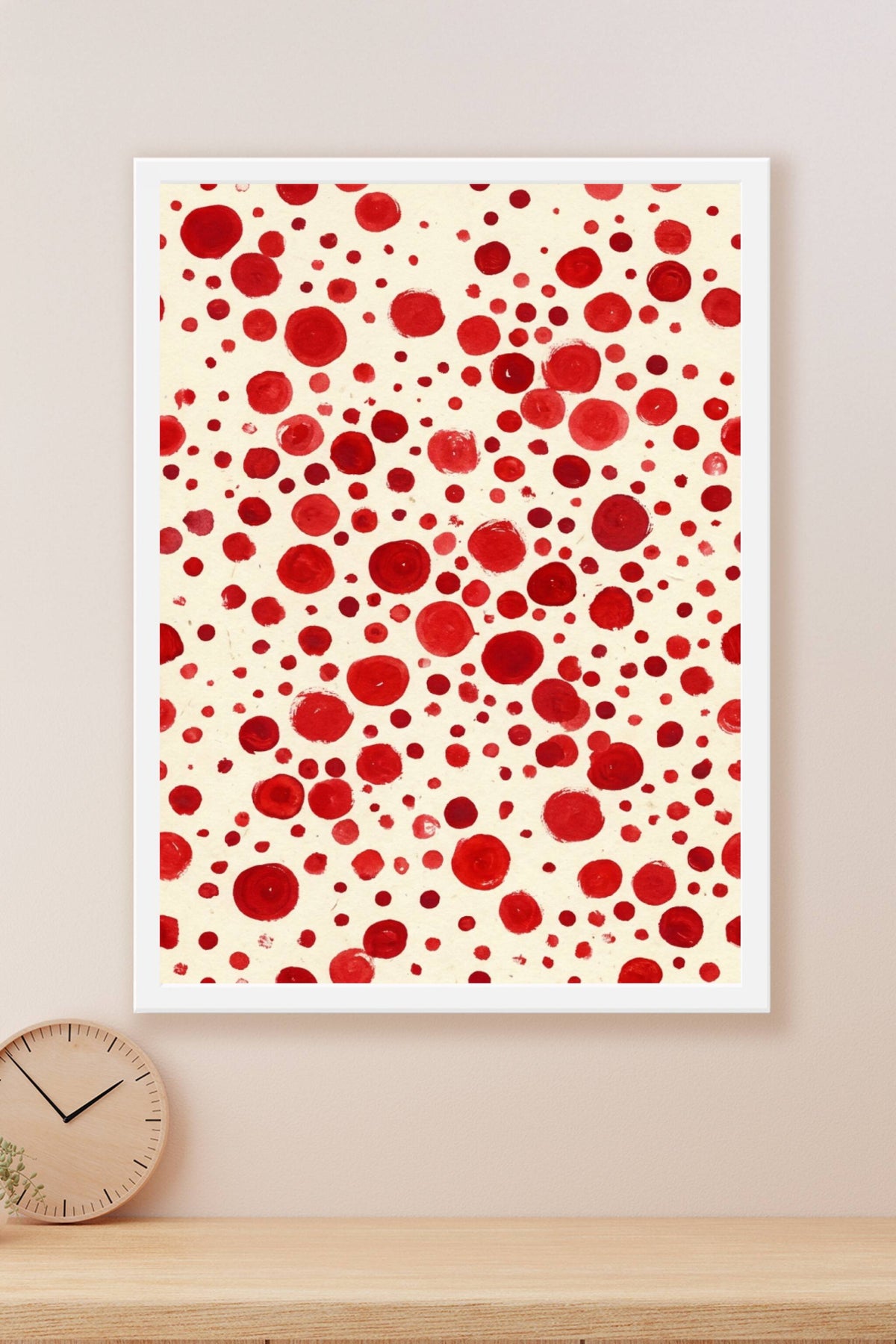 Affiche Pois rouges, poster motif aquarelle
