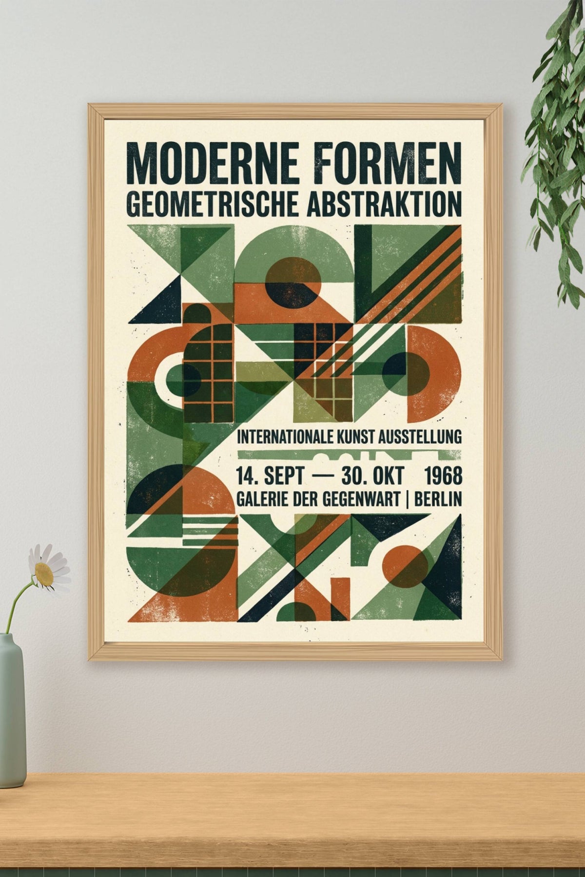 Poster Abstraction géométrique, Berlin vintage 1968