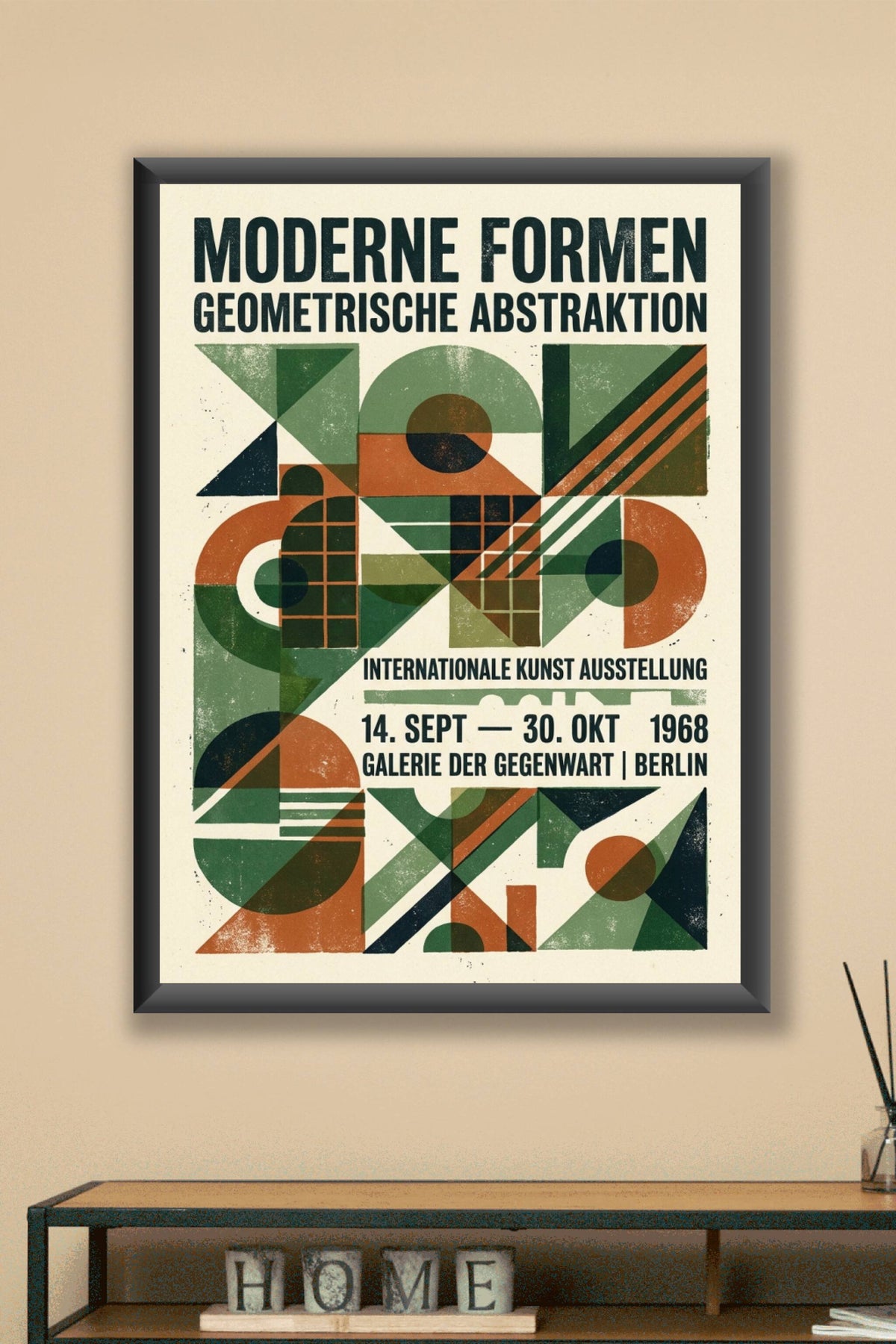 Poster Abstraction géométrique, Berlin vintage 1968