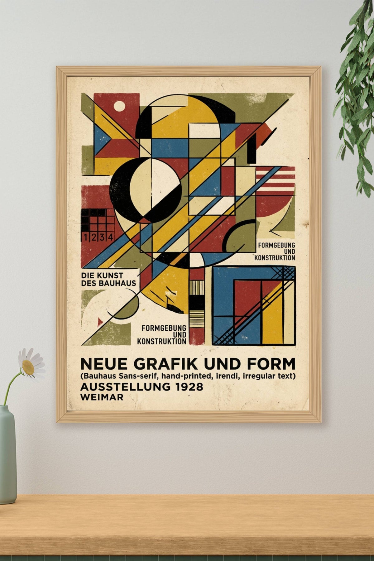 Poster du Bauhaus vintage, affiche géométrie 1928