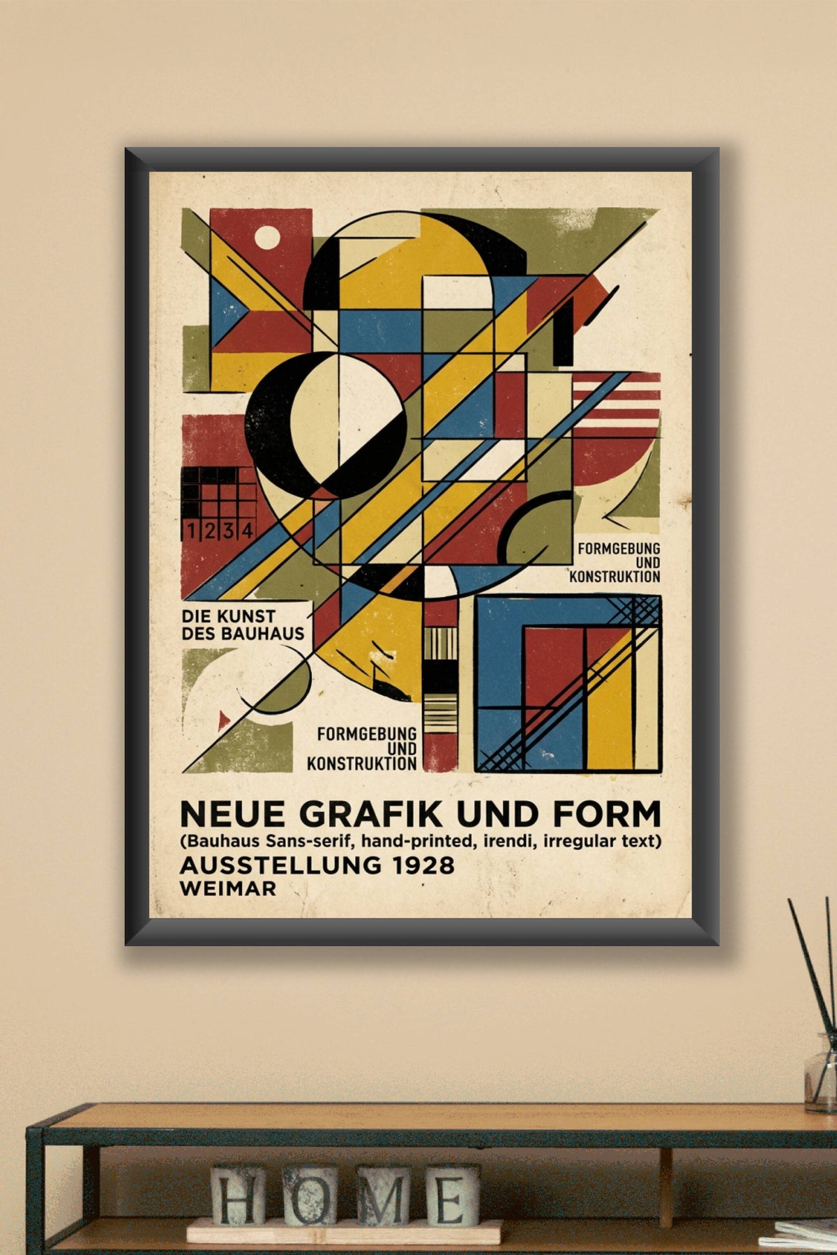 Poster du Bauhaus vintage, affiche géométrie 1928