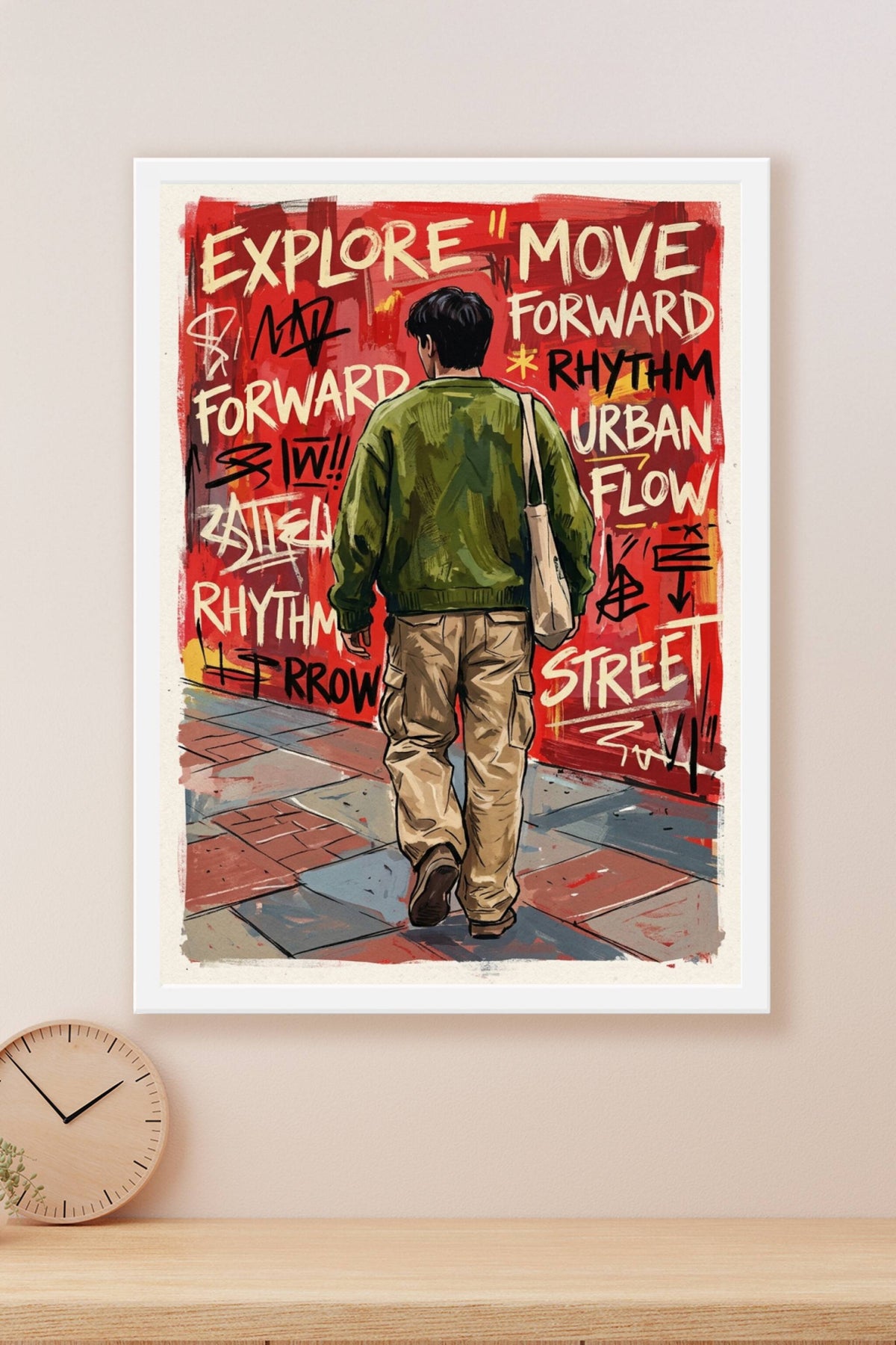 Poster Street Art urbain, affiche mur de graffiti