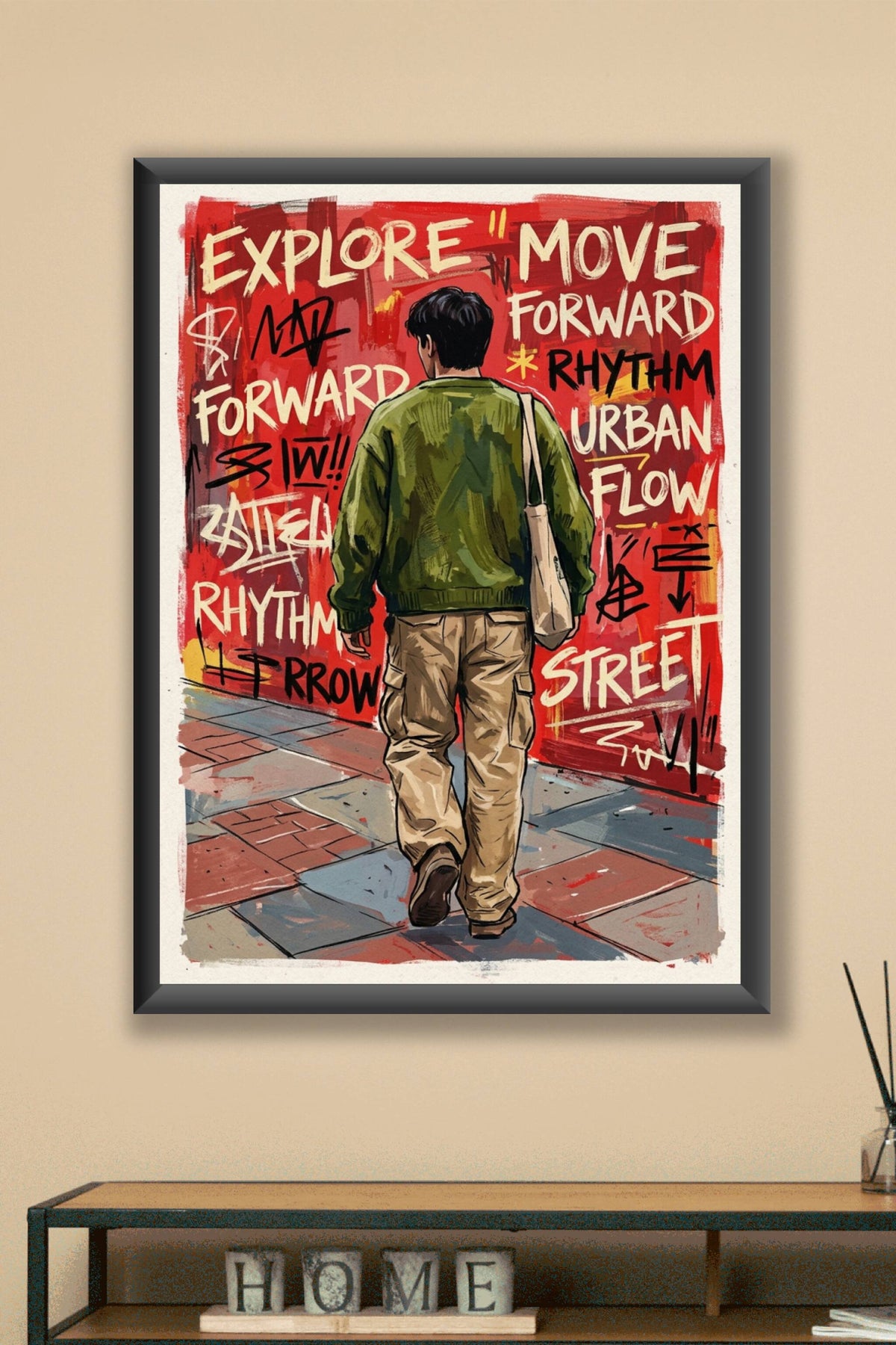 Poster Street Art urbain, affiche mur de graffiti