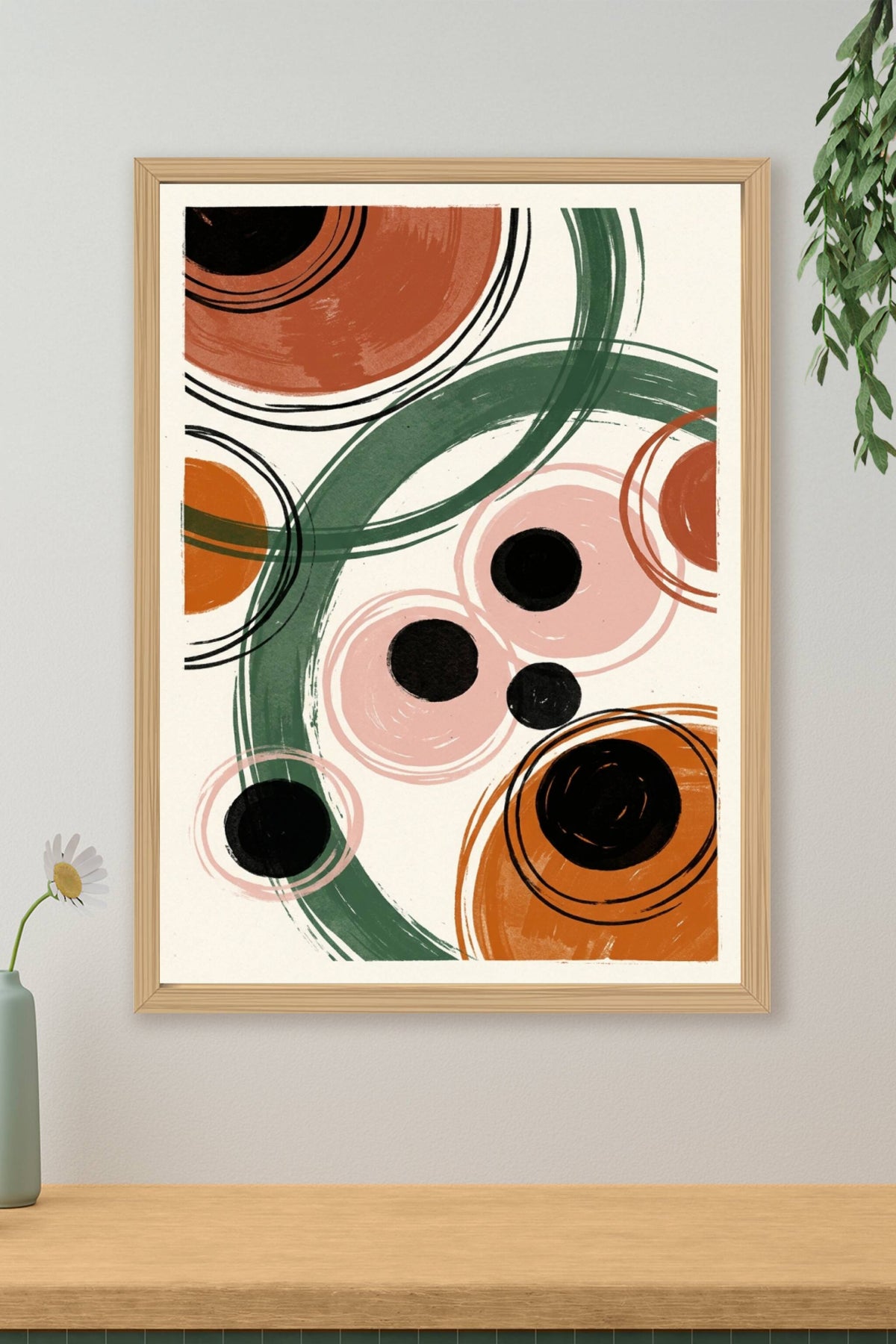 Poster Art abstrait, affiche cercles et formes