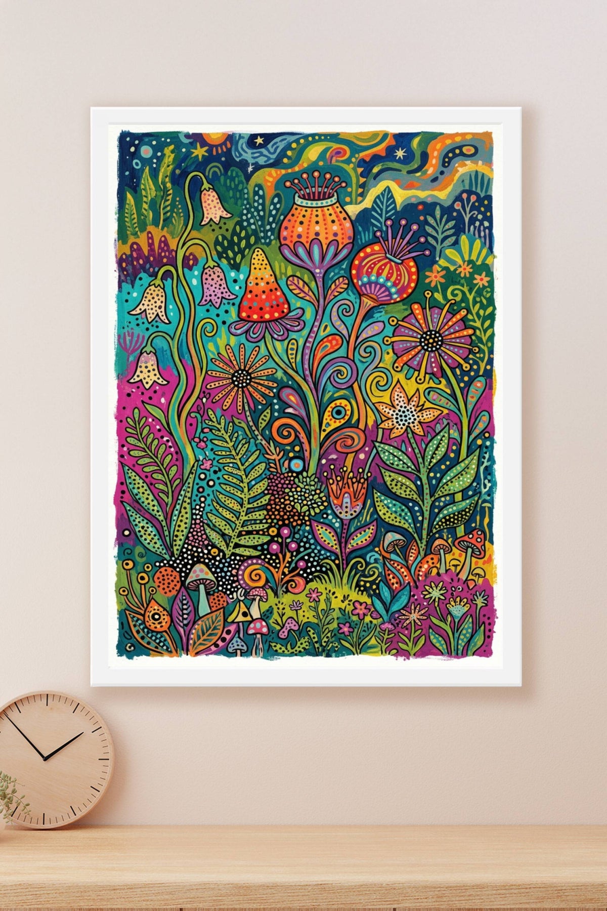 Poster Jardin imaginaire, affiche avec motifs à points
