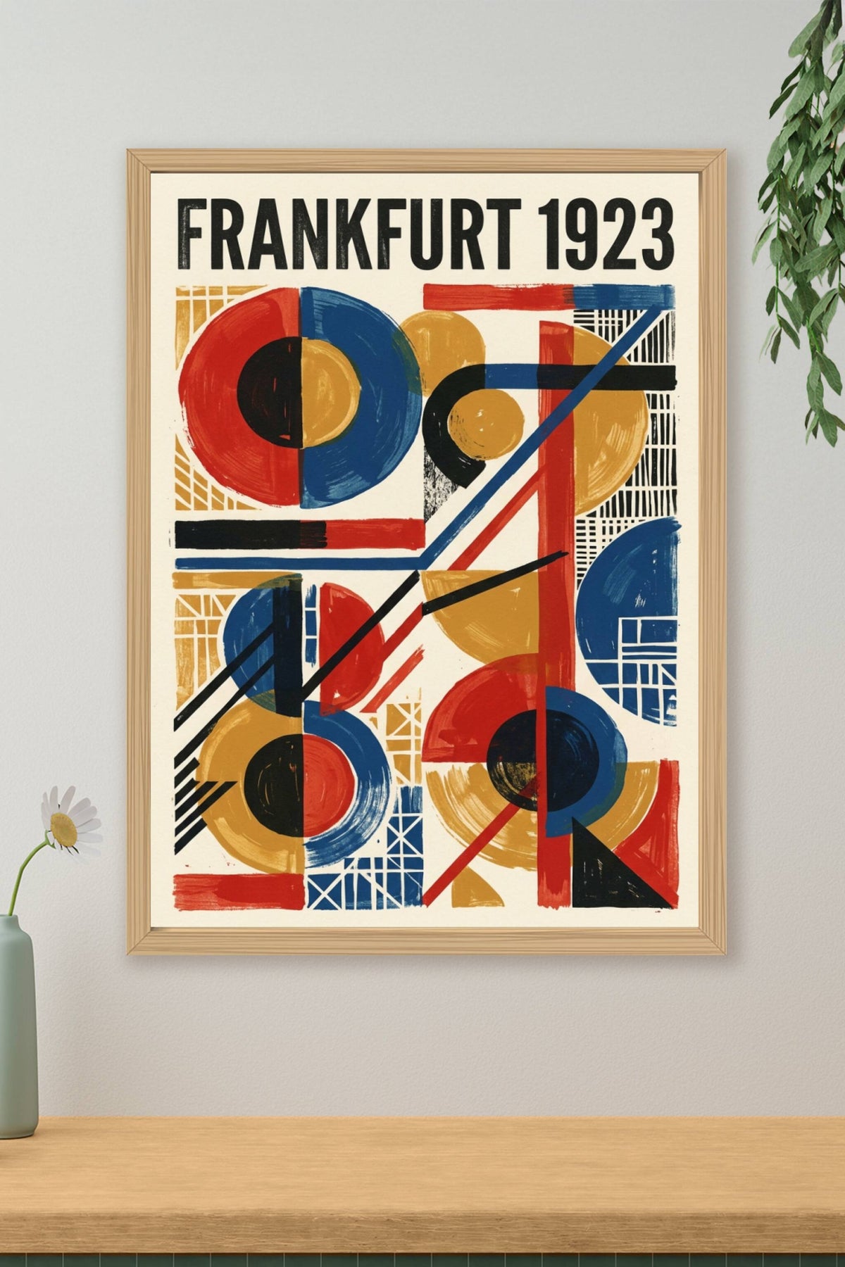 Poster de Francfort 1923, affiche abstrait Bauhaus