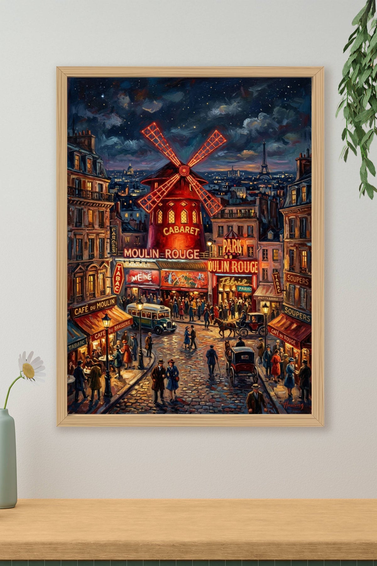 Poster du Moulin Rouge, illustration Paris vintage
