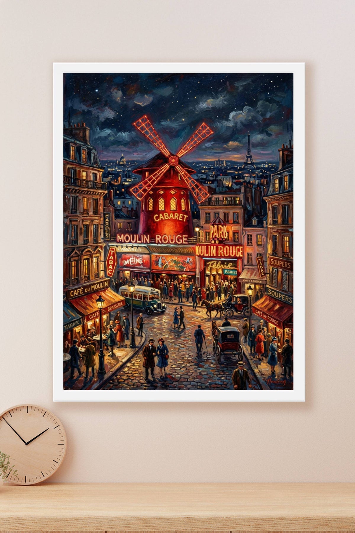 Poster du Moulin Rouge, illustration Paris vintage