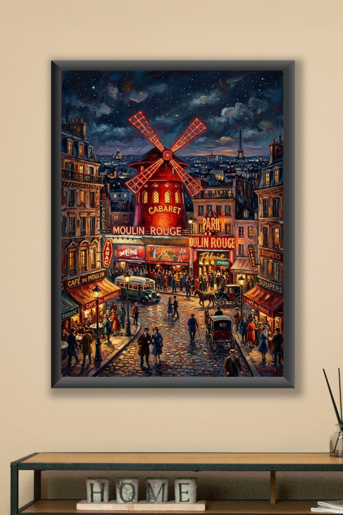 Poster du Moulin Rouge, illustration Paris vintage