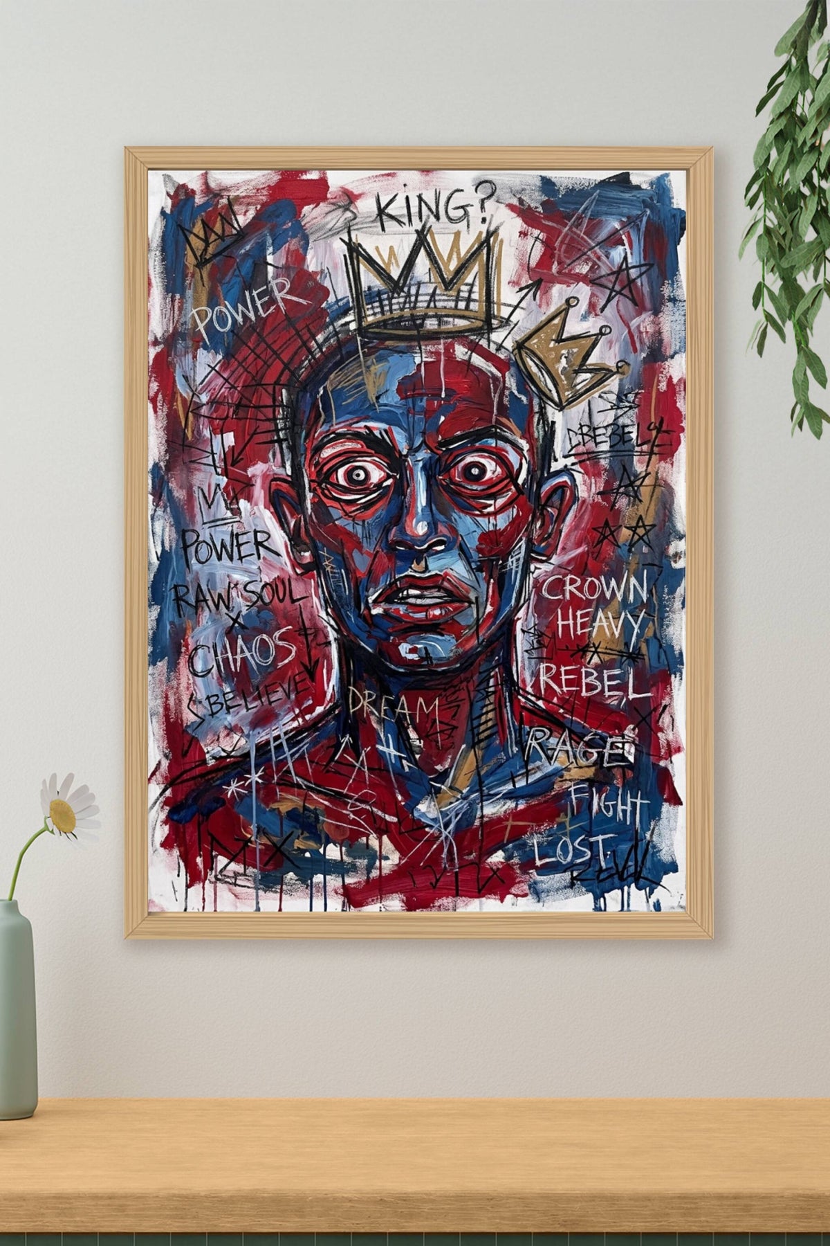 Poster Street art King, affiche couronnes graffitis
