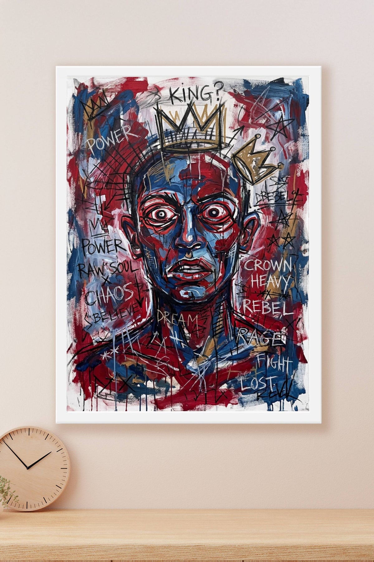 Poster Street art King, affiche couronnes graffitis