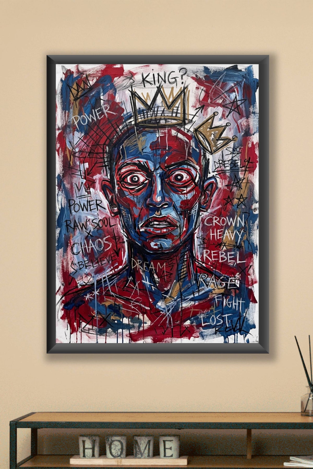 Poster Street art King, affiche couronnes graffitis