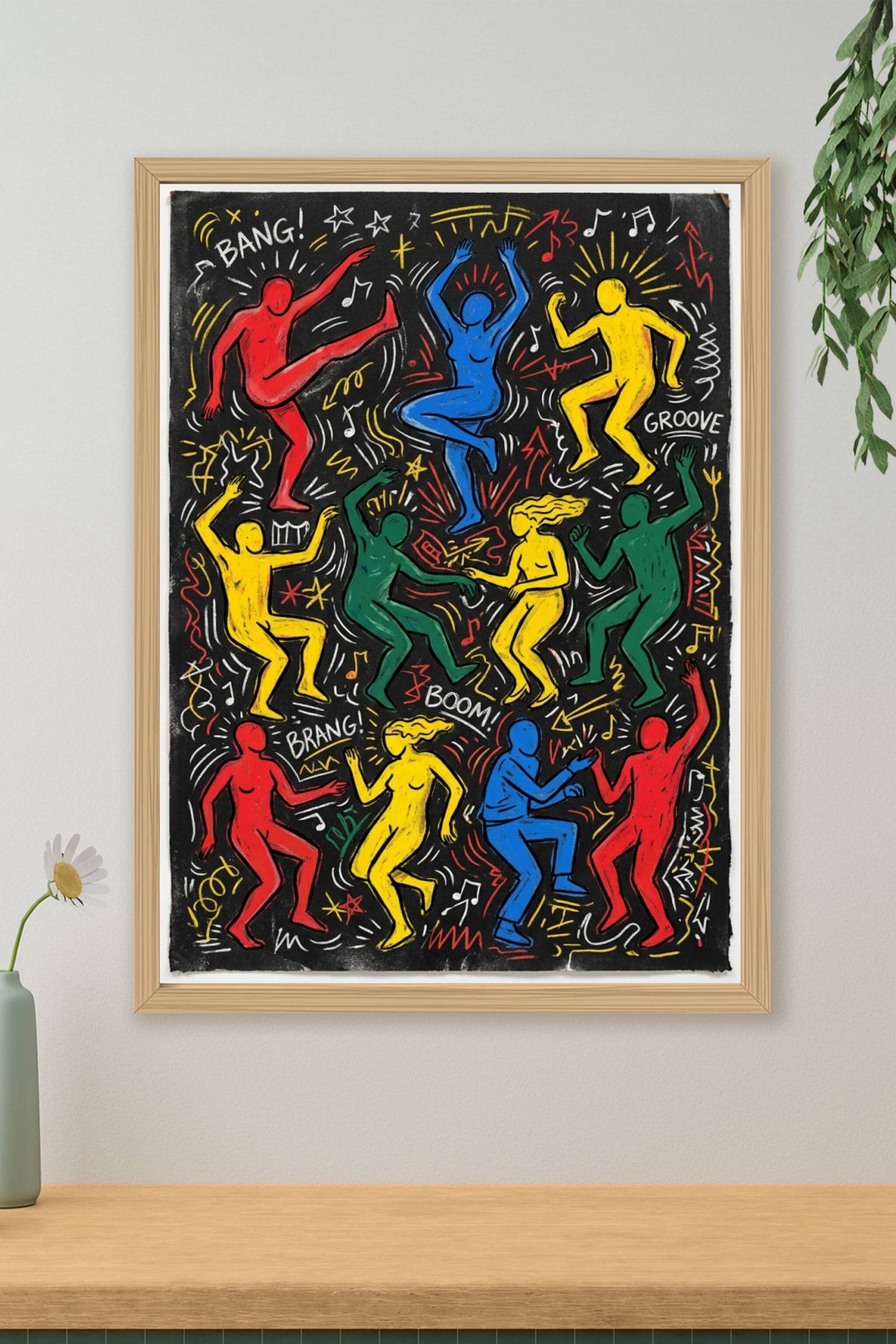 Poster danse Street Art, affiche personnages colorés