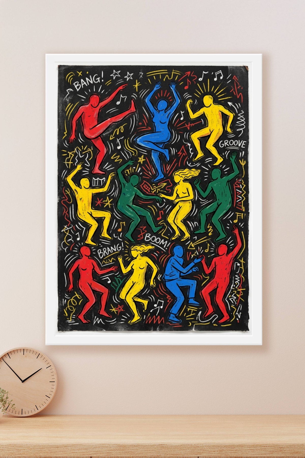Poster danse Street Art, affiche personnages colorés