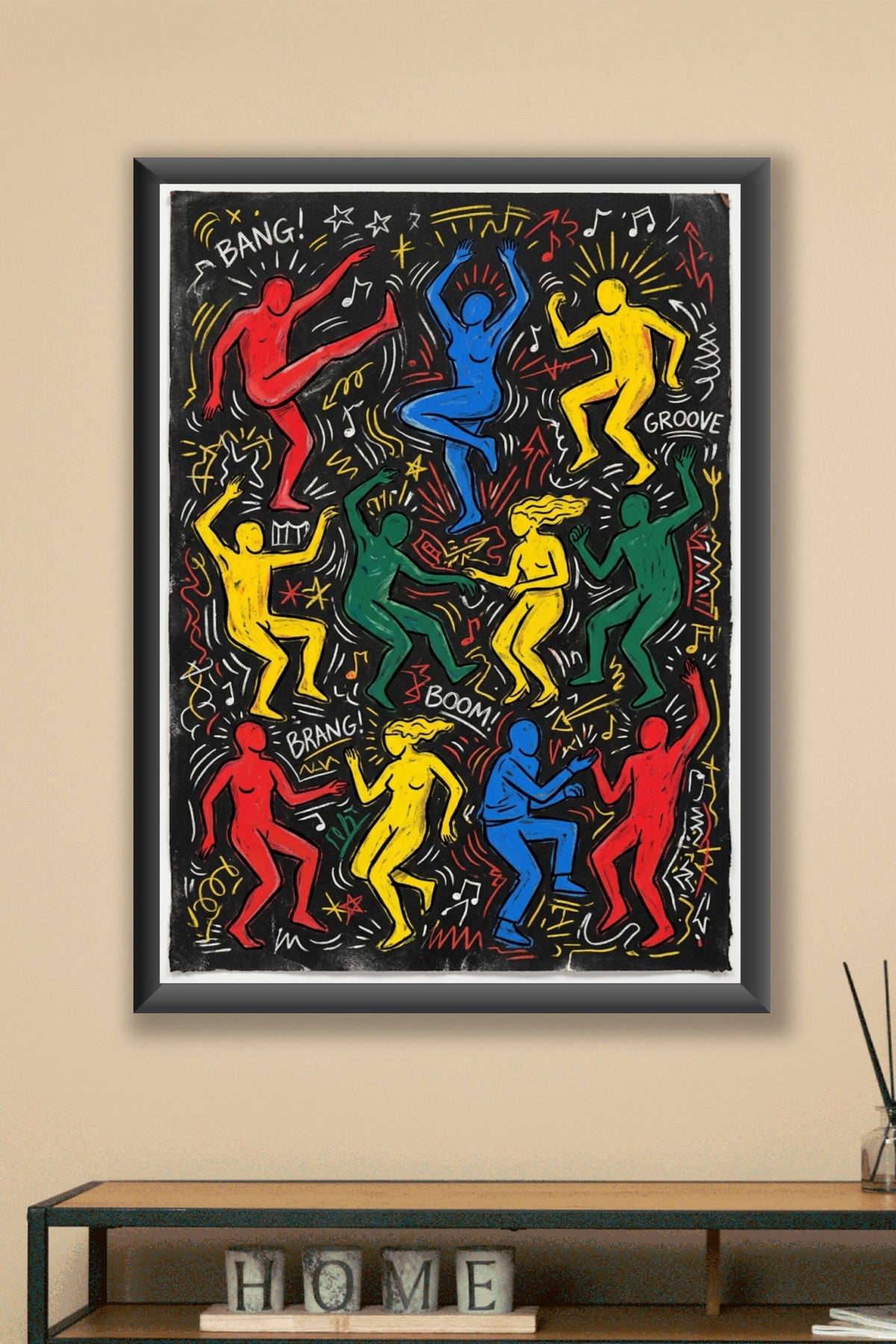 Poster danse Street Art, affiche personnages colorés