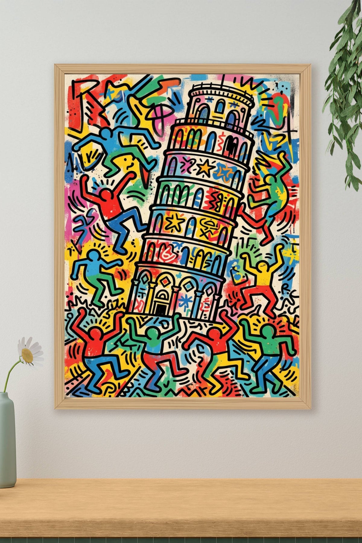 Poster de Pise, poster style street art et pop art
