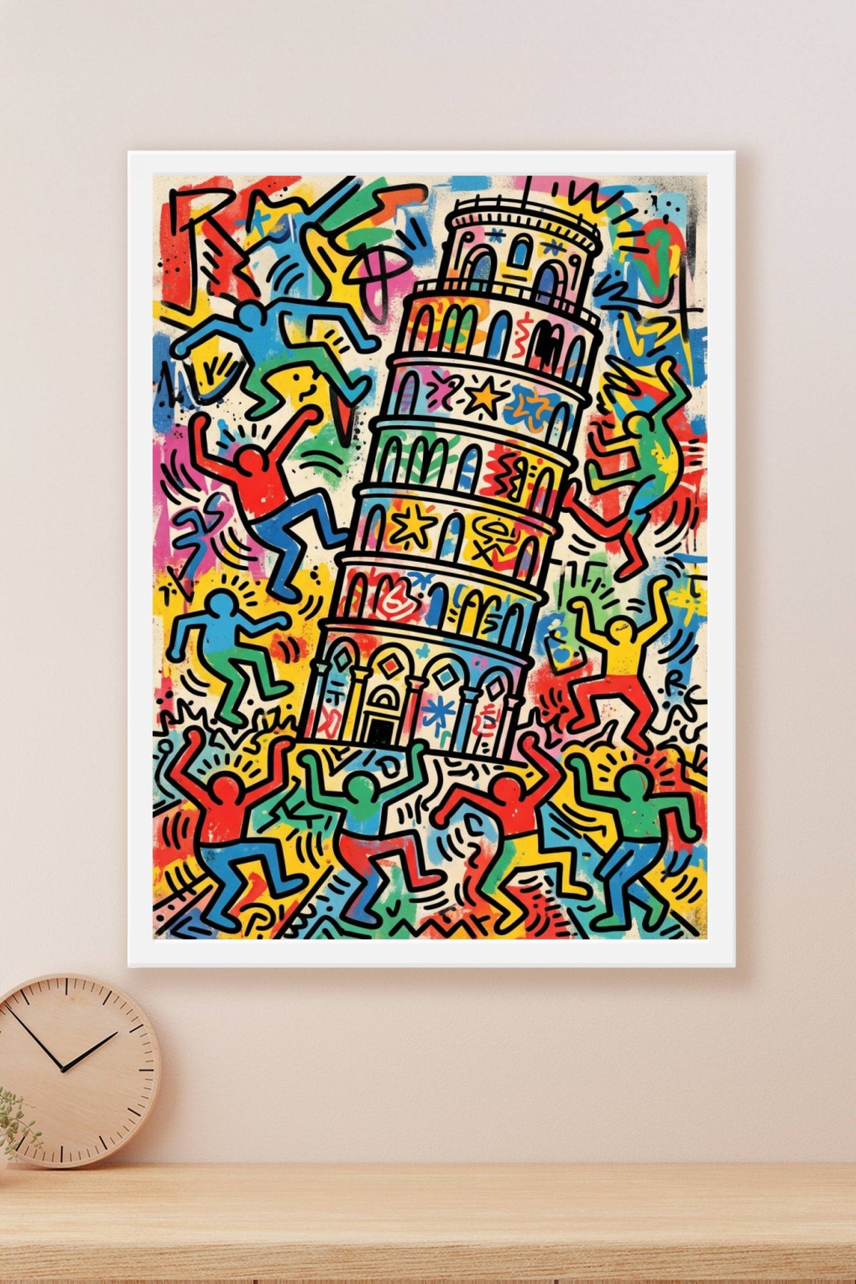 Poster de Pise, poster style street art et pop art
