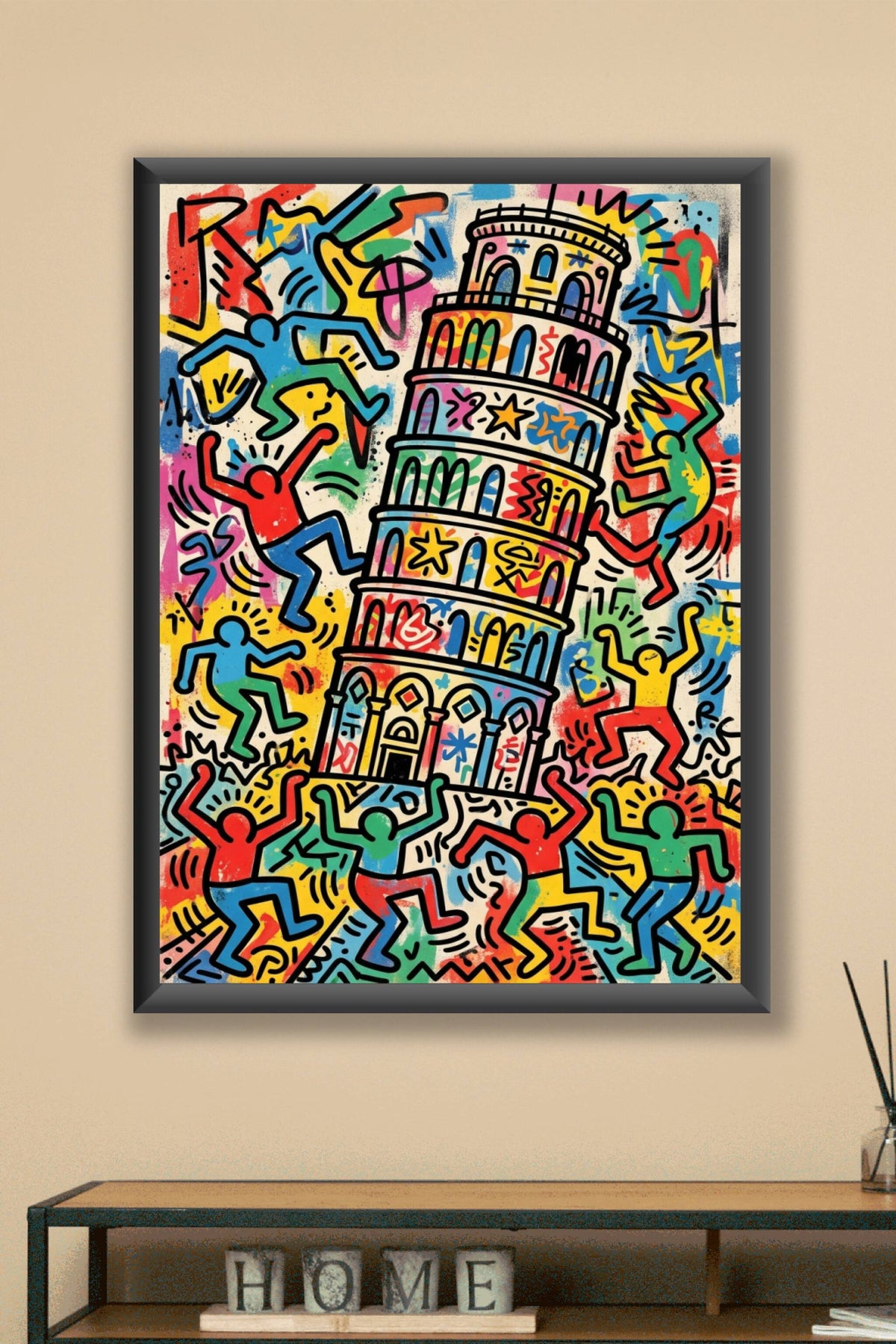 Poster de Pise, poster style street art et pop art