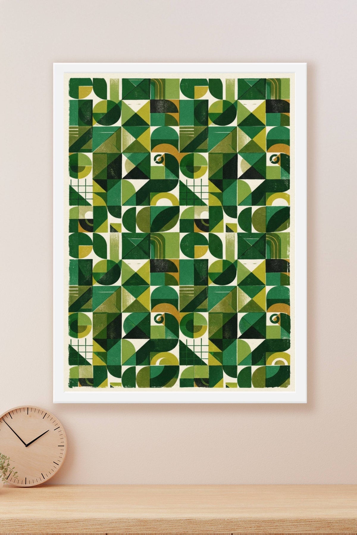 Poster Motif géométrique vert, Formes abstraites