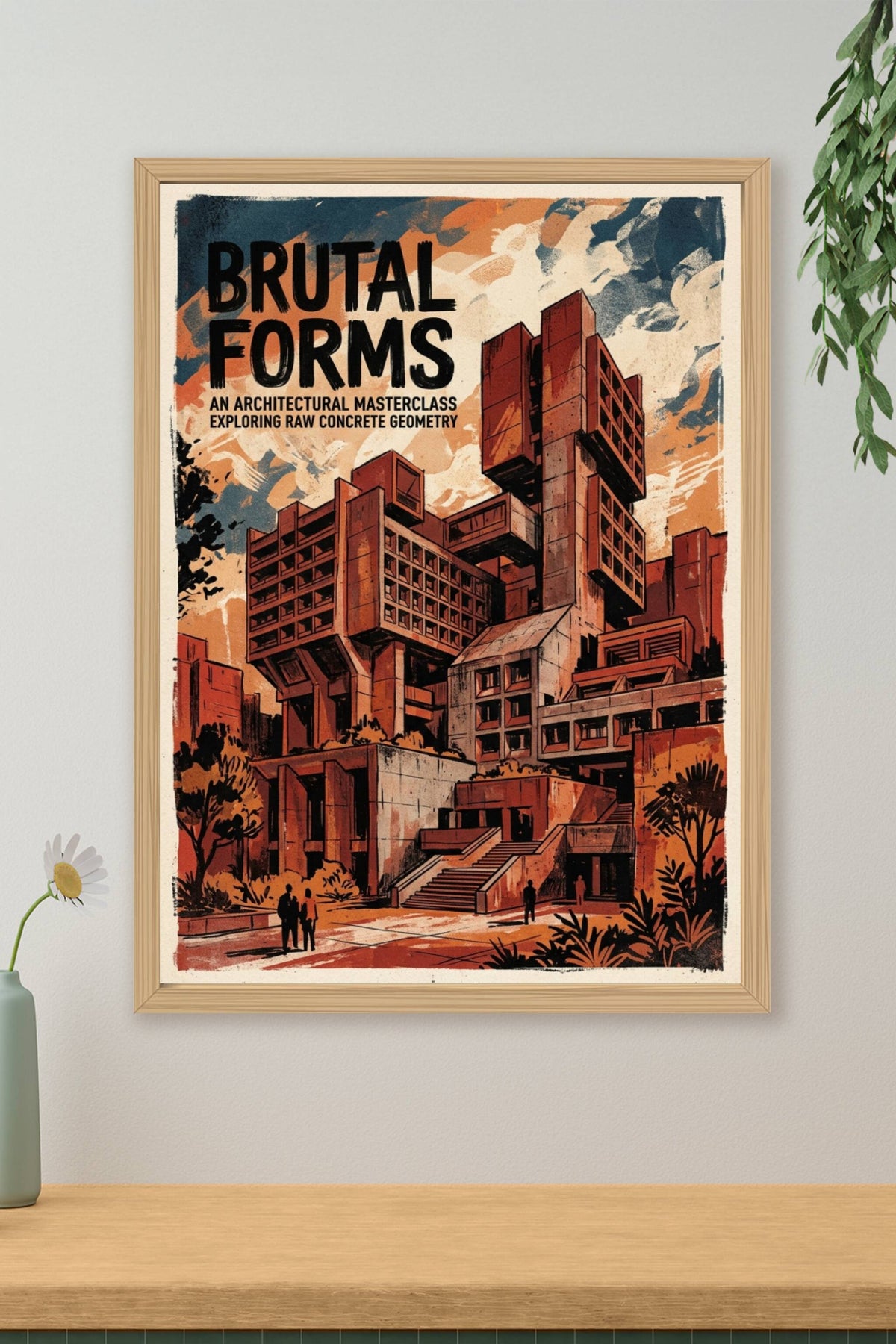 Affiche Architecture Brutaliste, poster géométrie