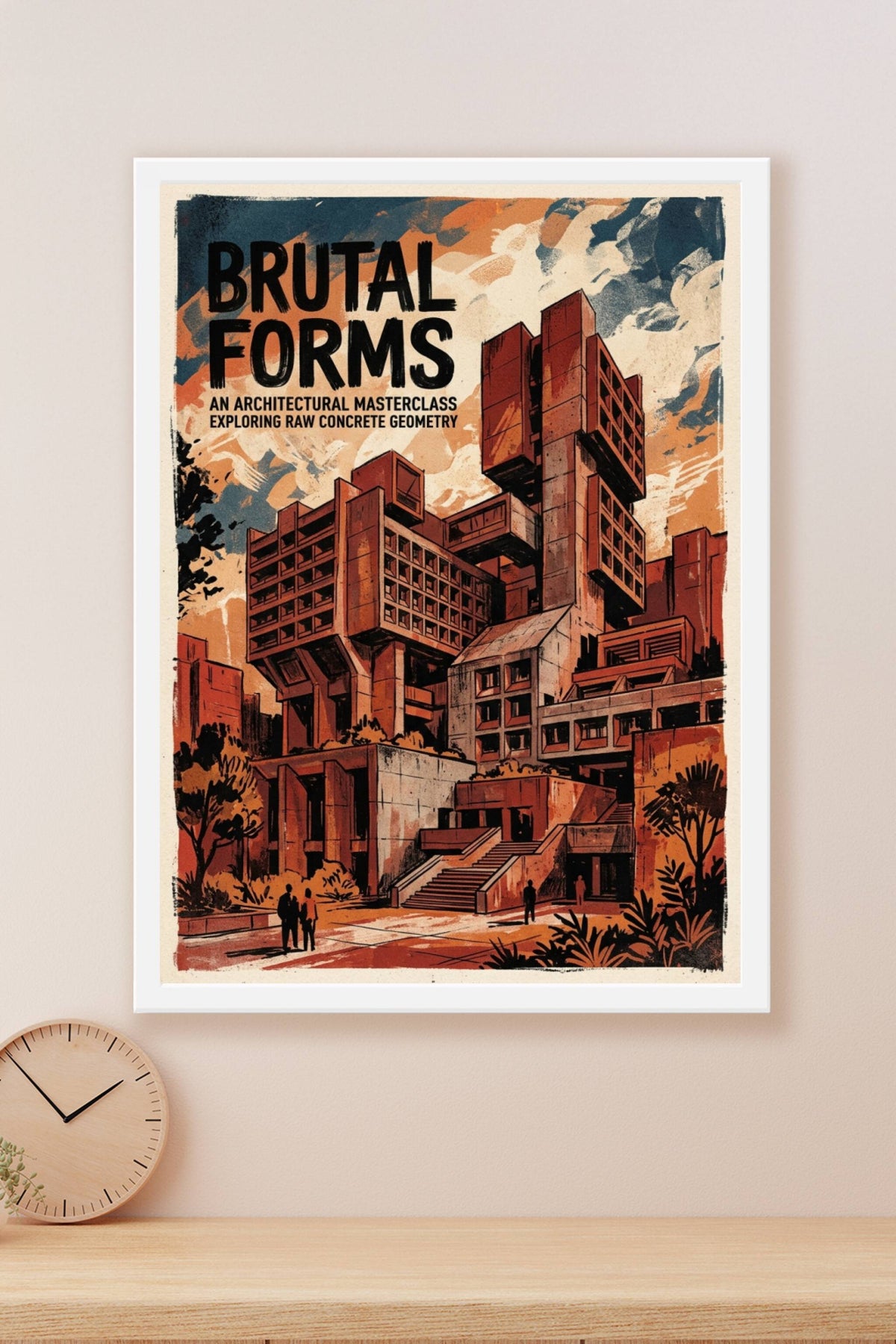 Affiche Architecture Brutaliste, poster géométrie