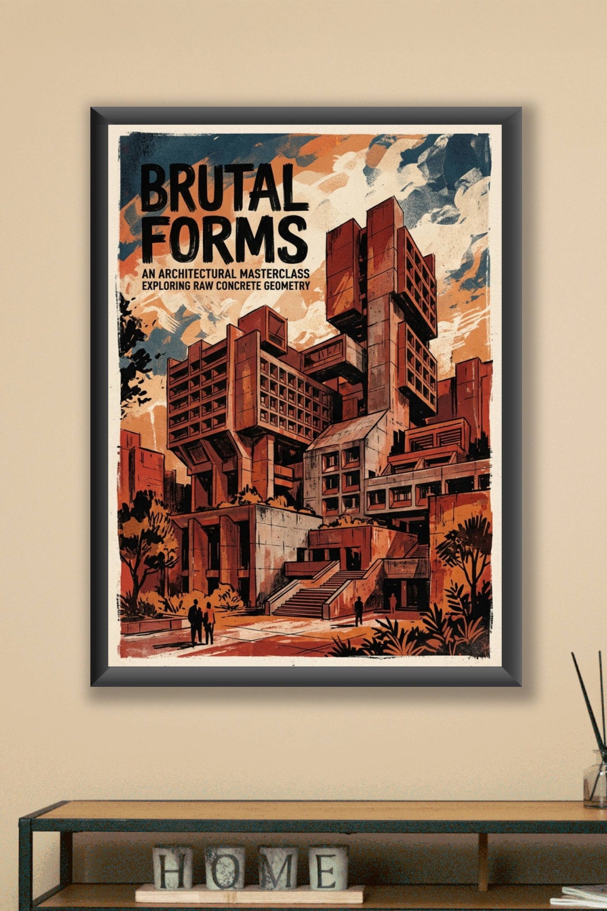 Affiche Architecture Brutaliste, poster géométrie