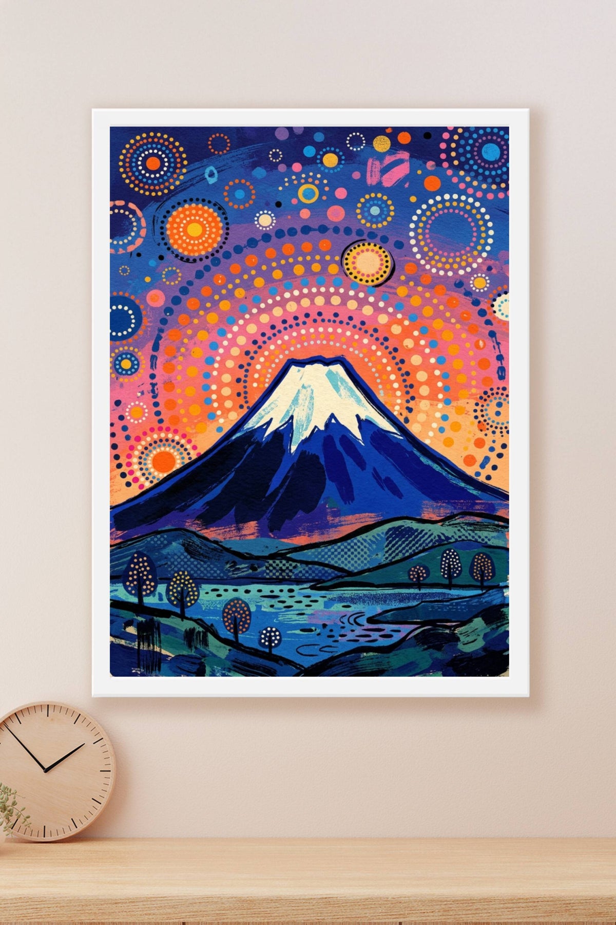 Poster du Mont Fuji, affiche style pop art