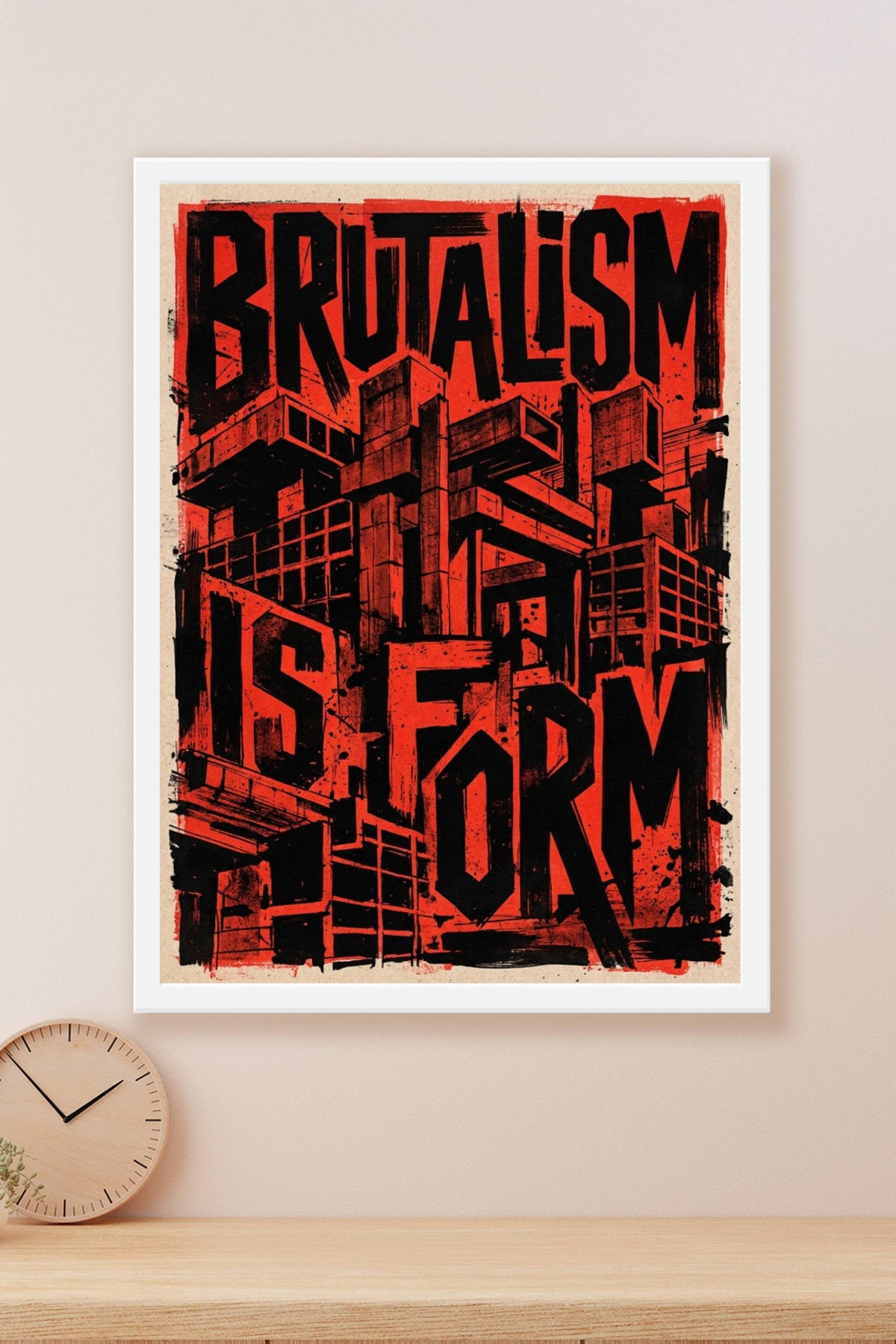Affiche du Brutalisme, poster architecture béton