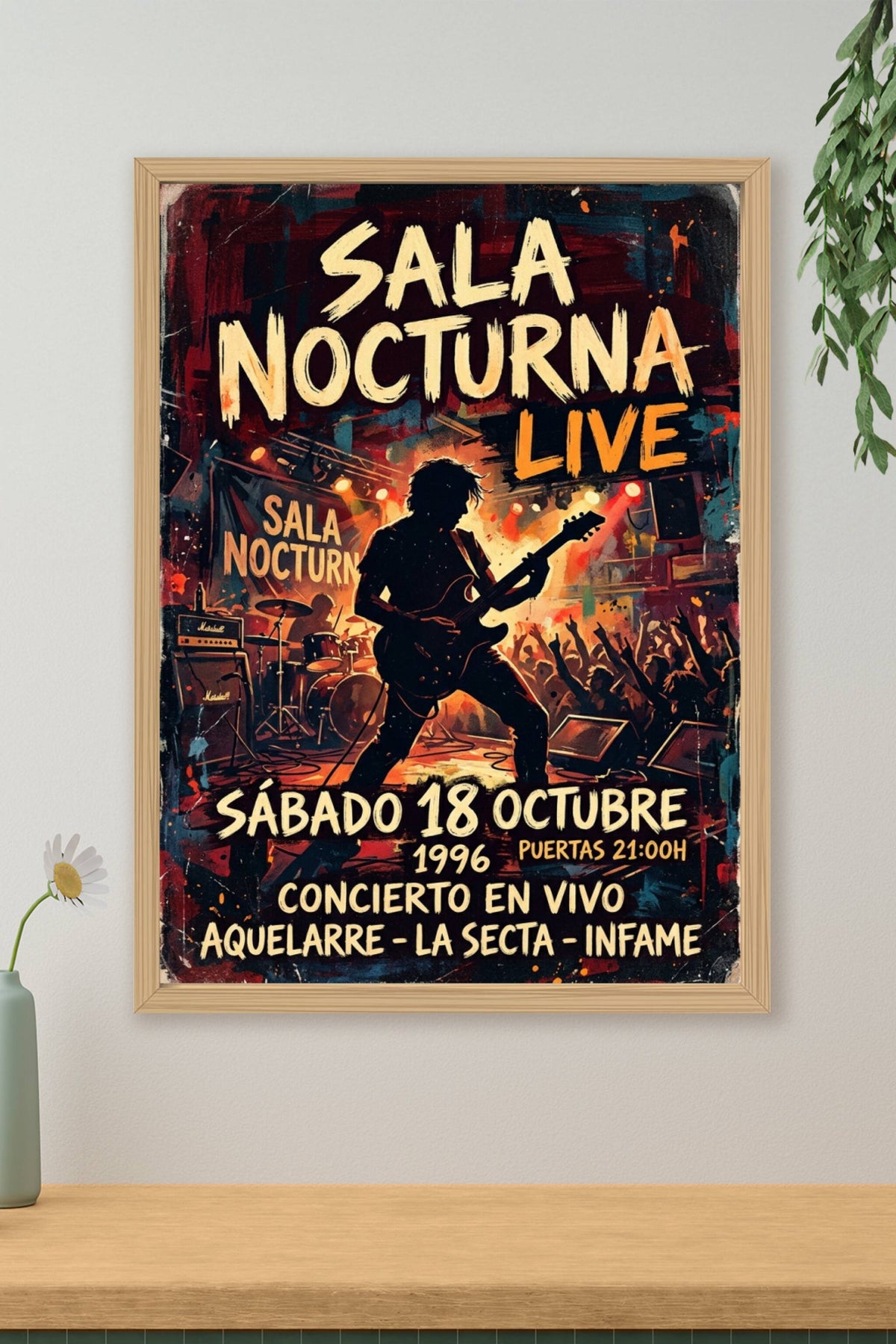 Affiche Sala Nocturna, poster rock vintage 1996