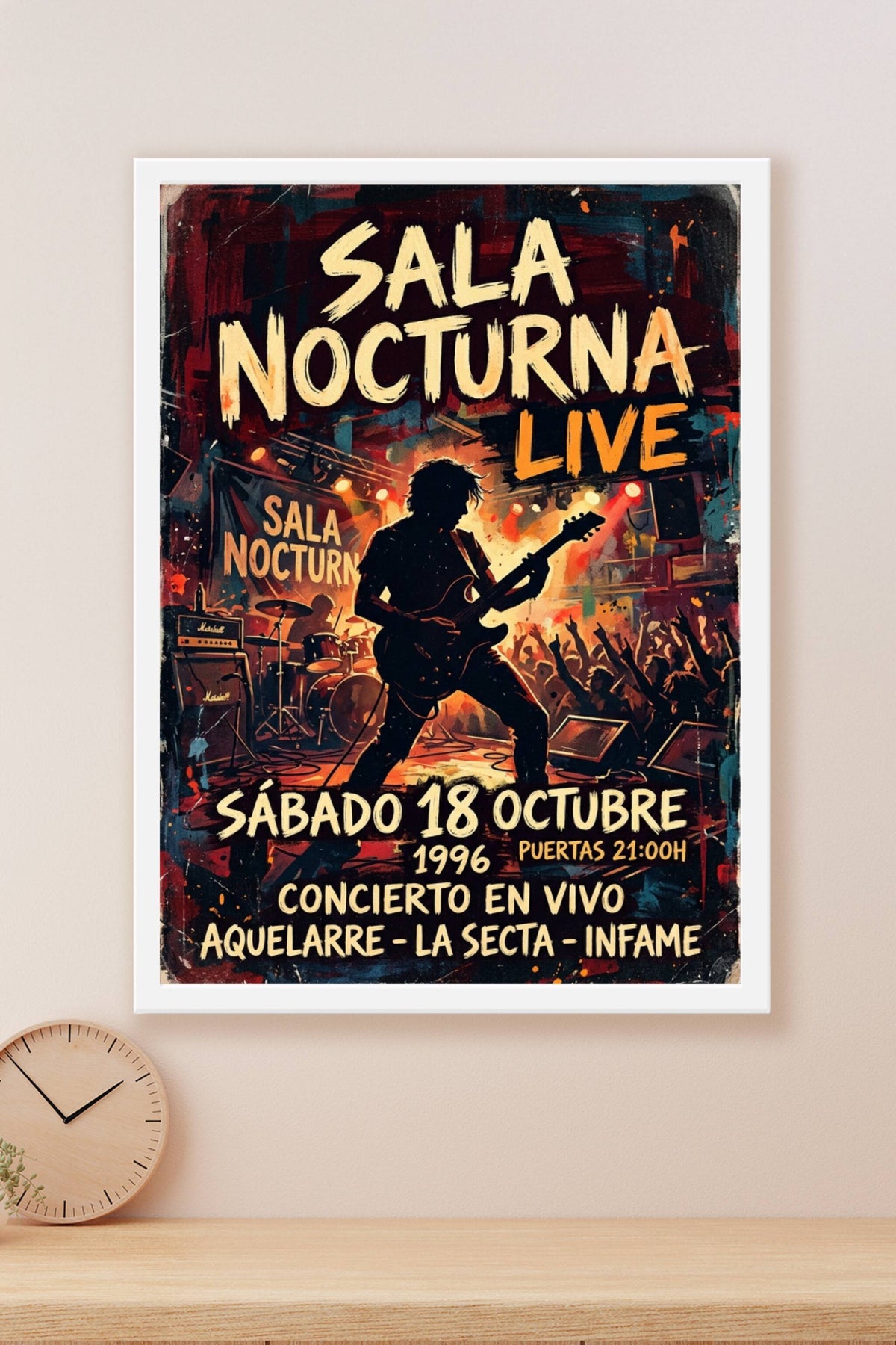 Affiche Sala Nocturna, poster rock vintage 1996