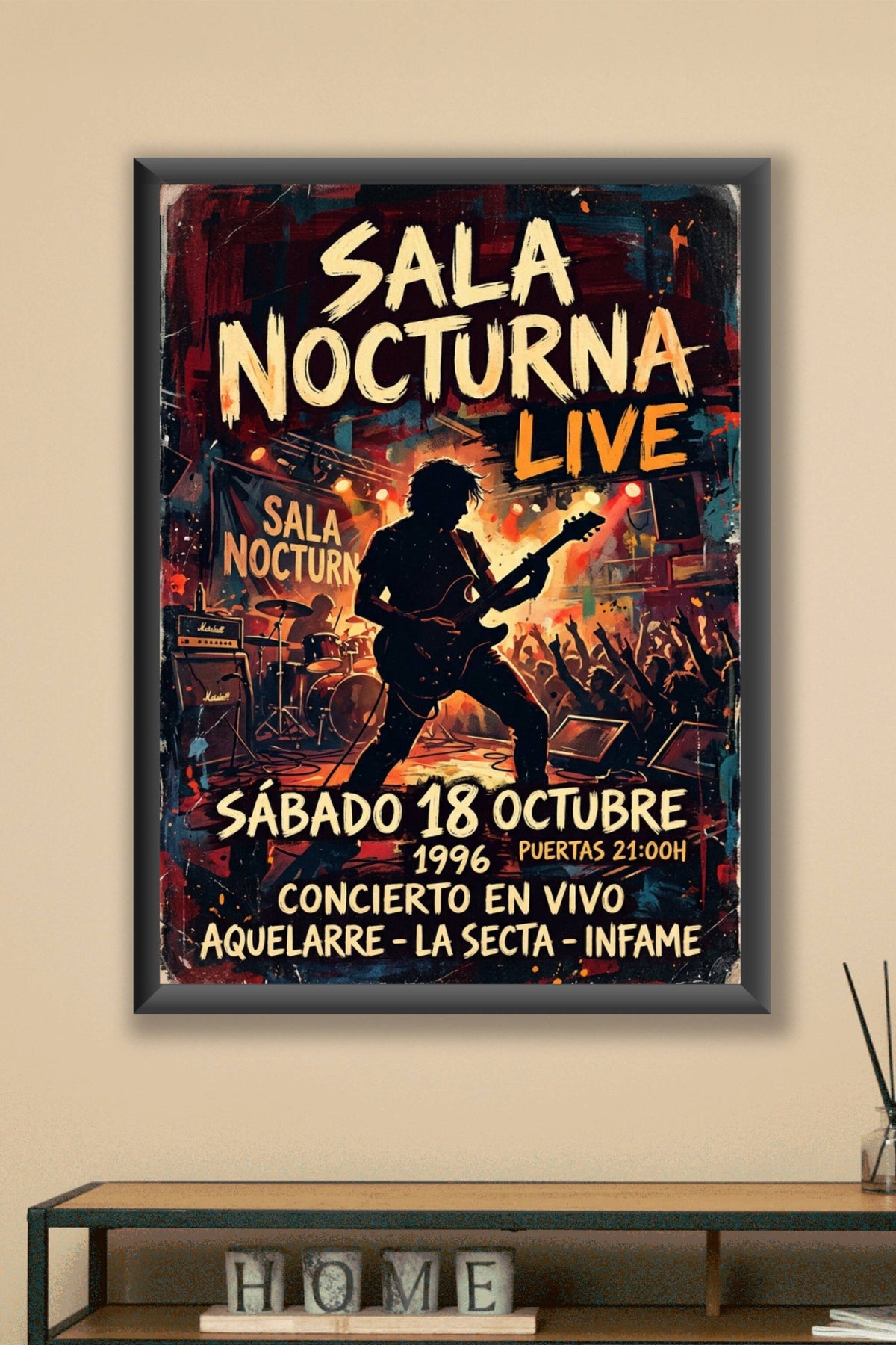 Affiche Sala Nocturna, poster rock vintage 1996