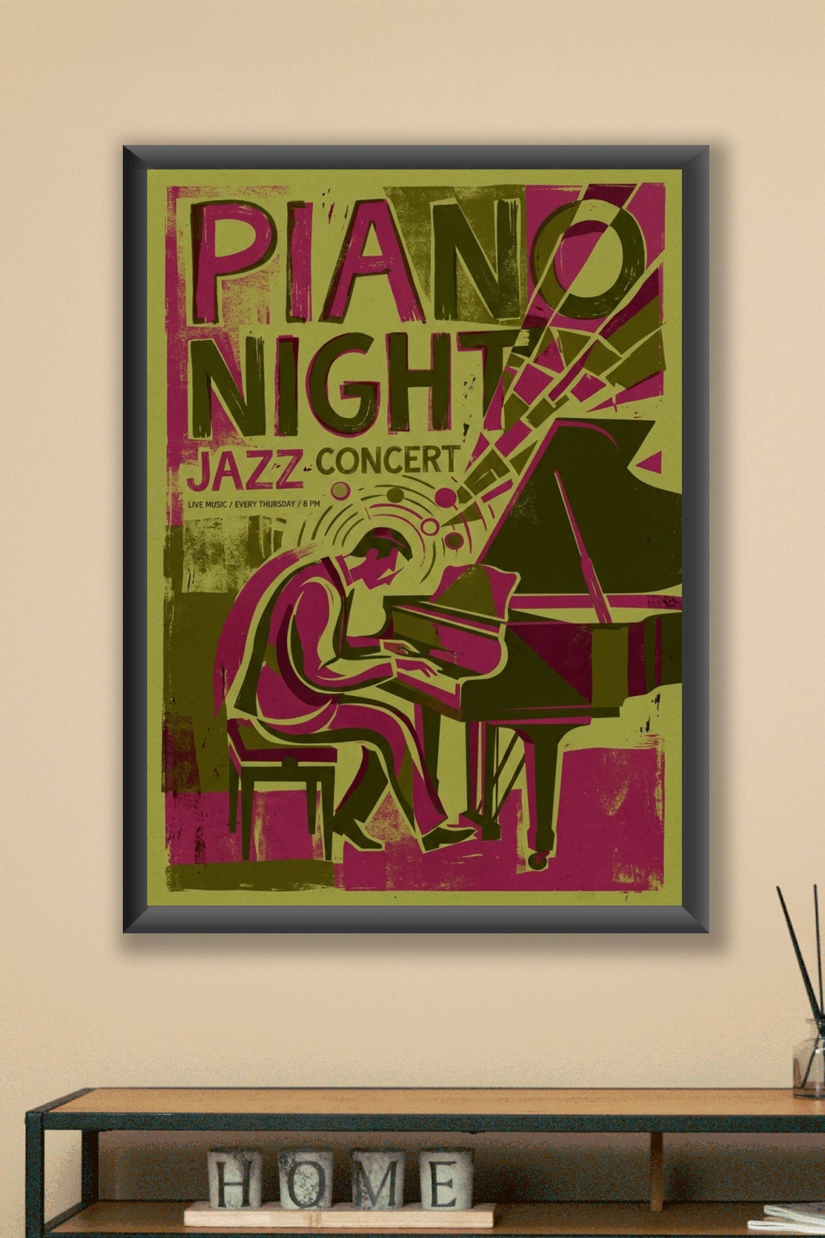 Poster Concert de Jazz, affiche vintage pour salon