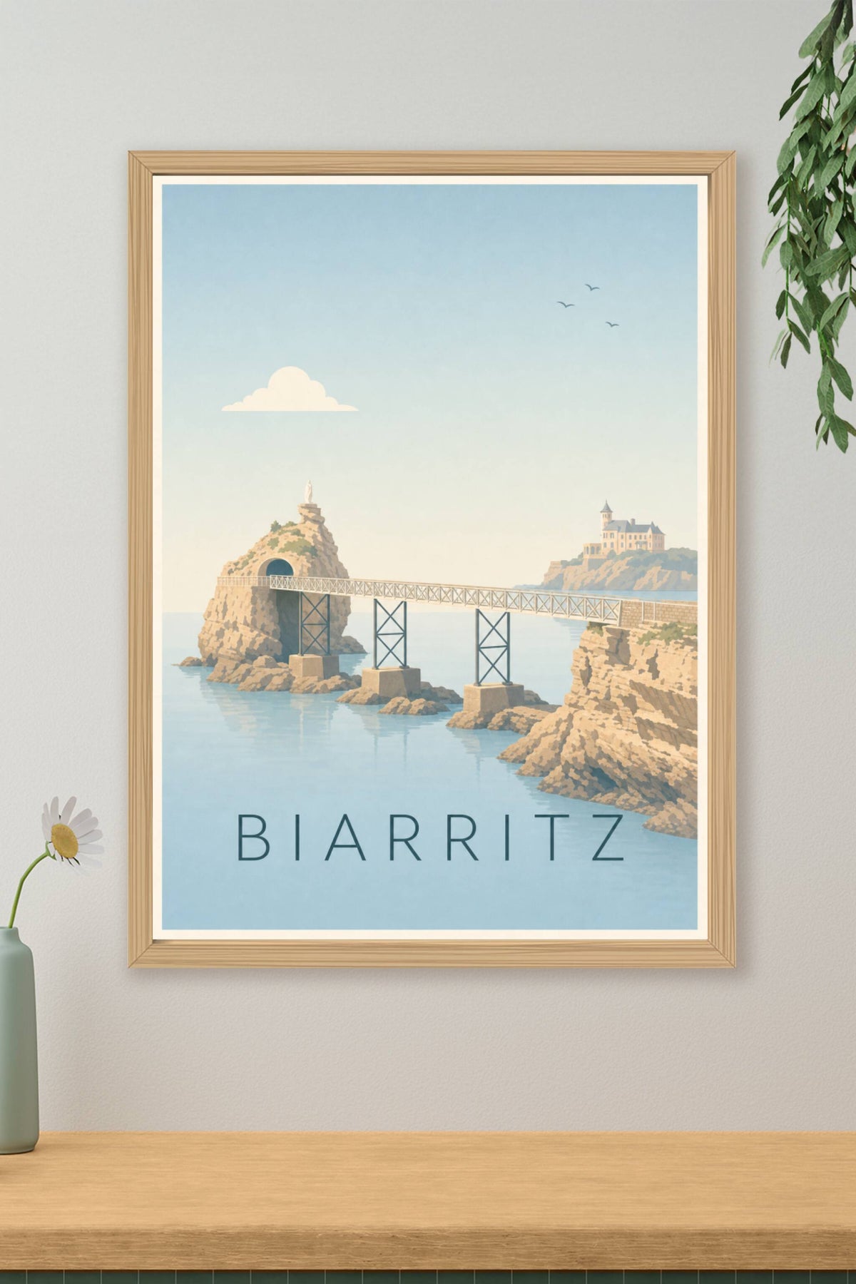 Affiche de Biarritz, poster du Rocher de la Vierge
