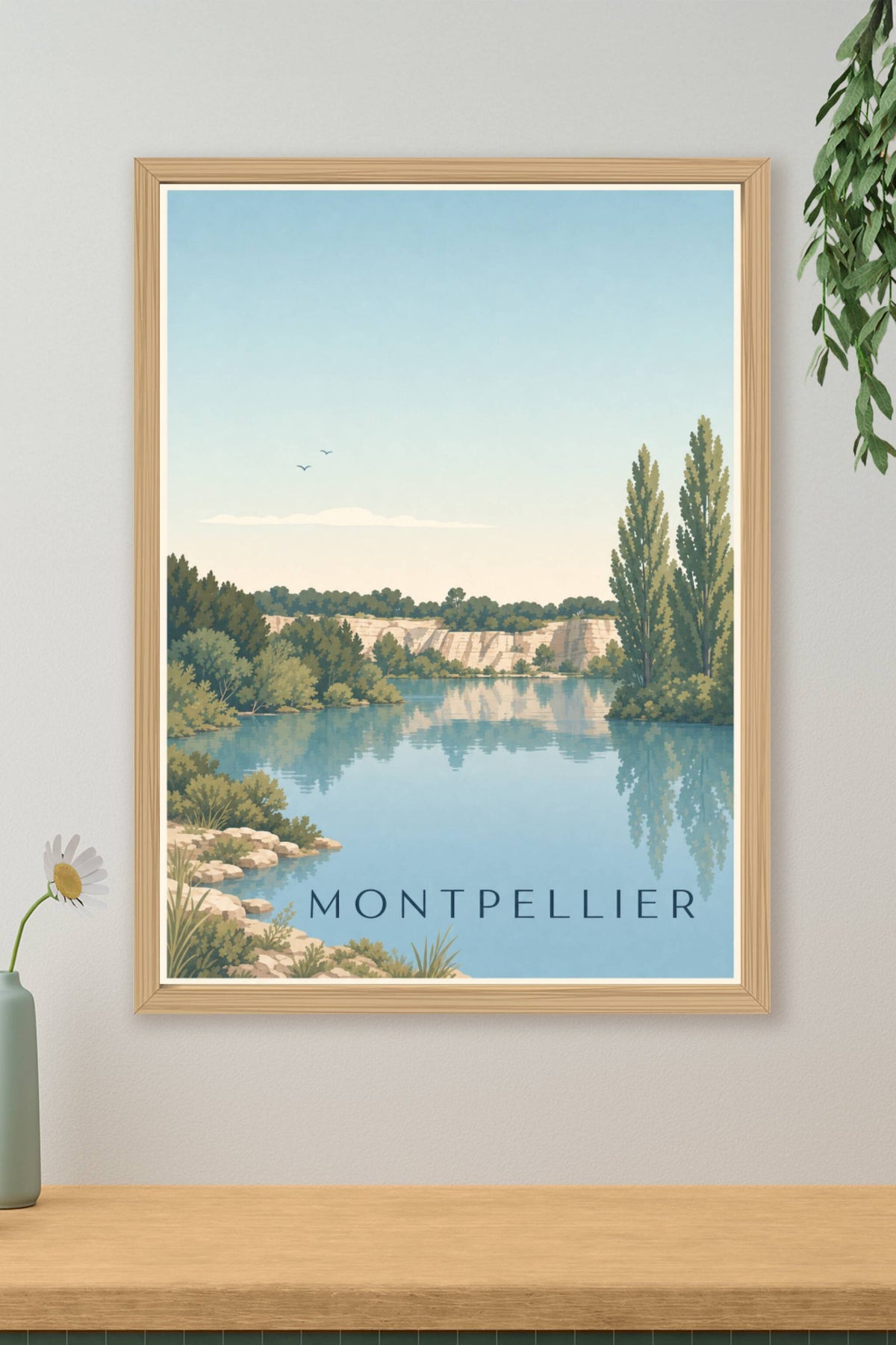 Affiche de Montpellier, poster du Lac du Crès