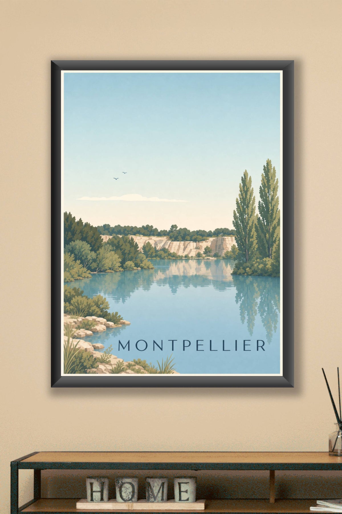 Affiche de Montpellier, poster du Lac du Crès