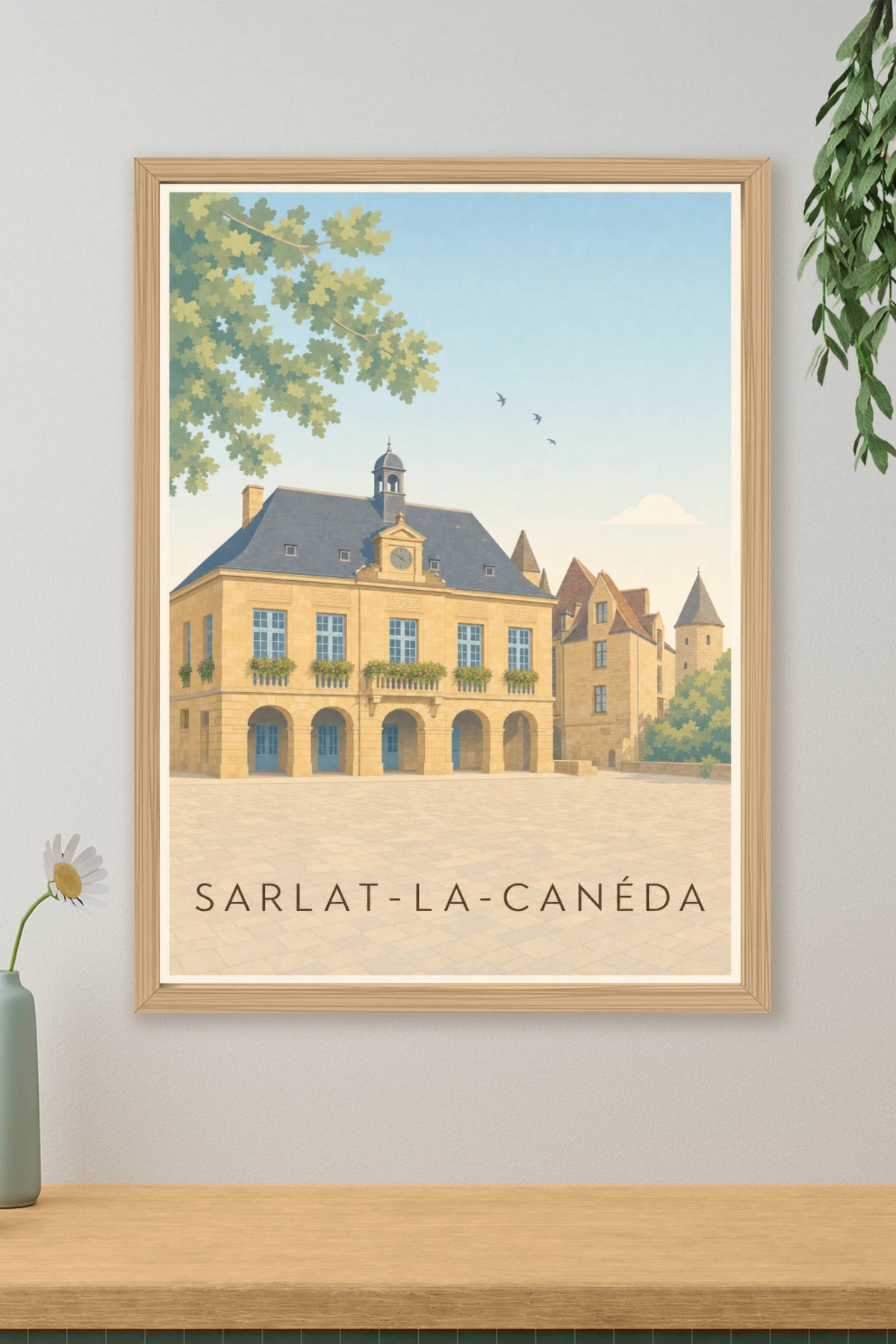 Affiche de Sarlat-la-Canéda, poster pierre blonde