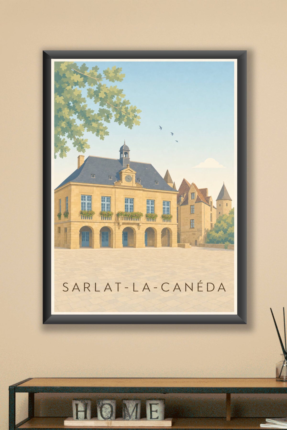 Affiche de Sarlat-la-Canéda, poster pierre blonde