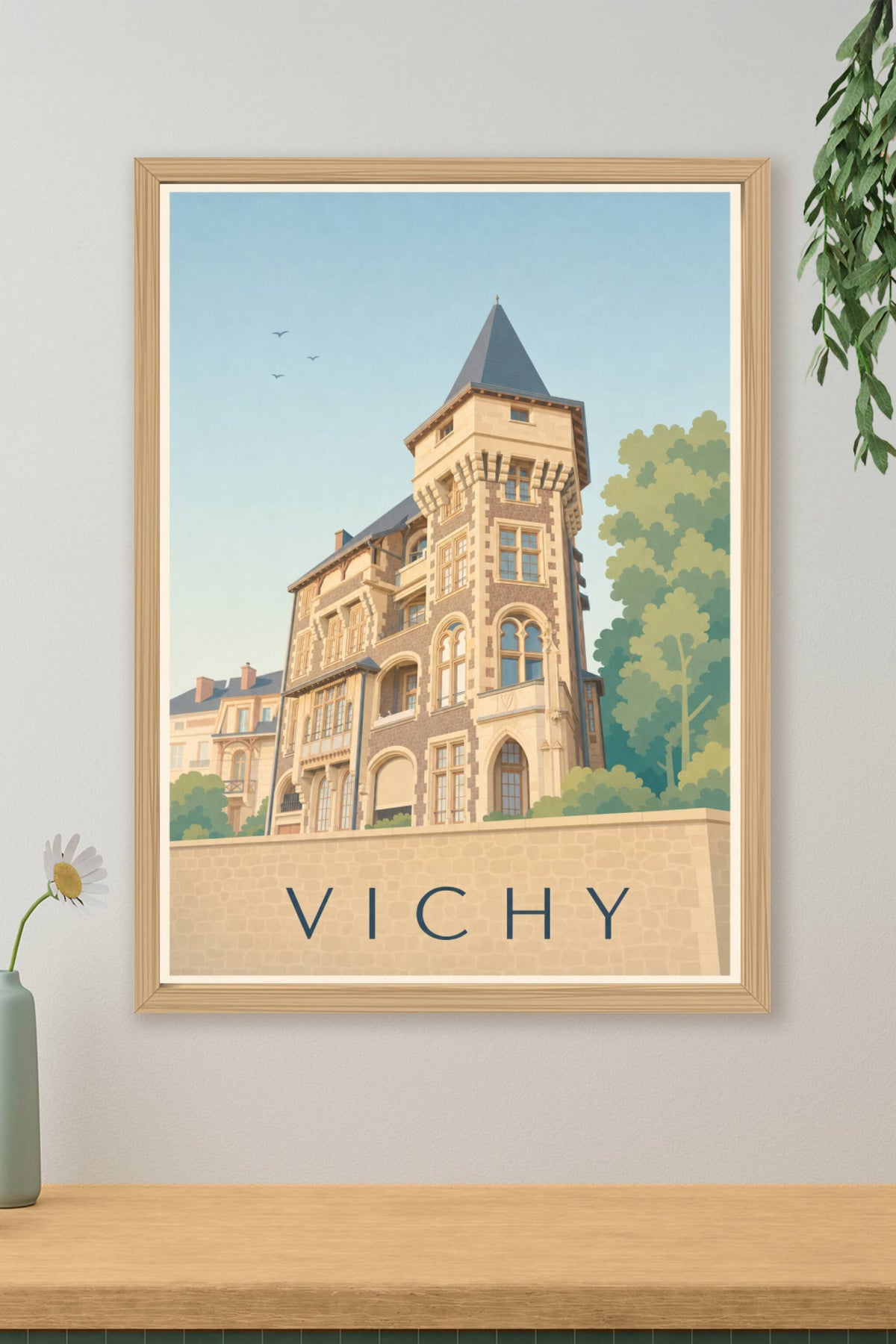 Affiche de Vichy, poster architecture thermale