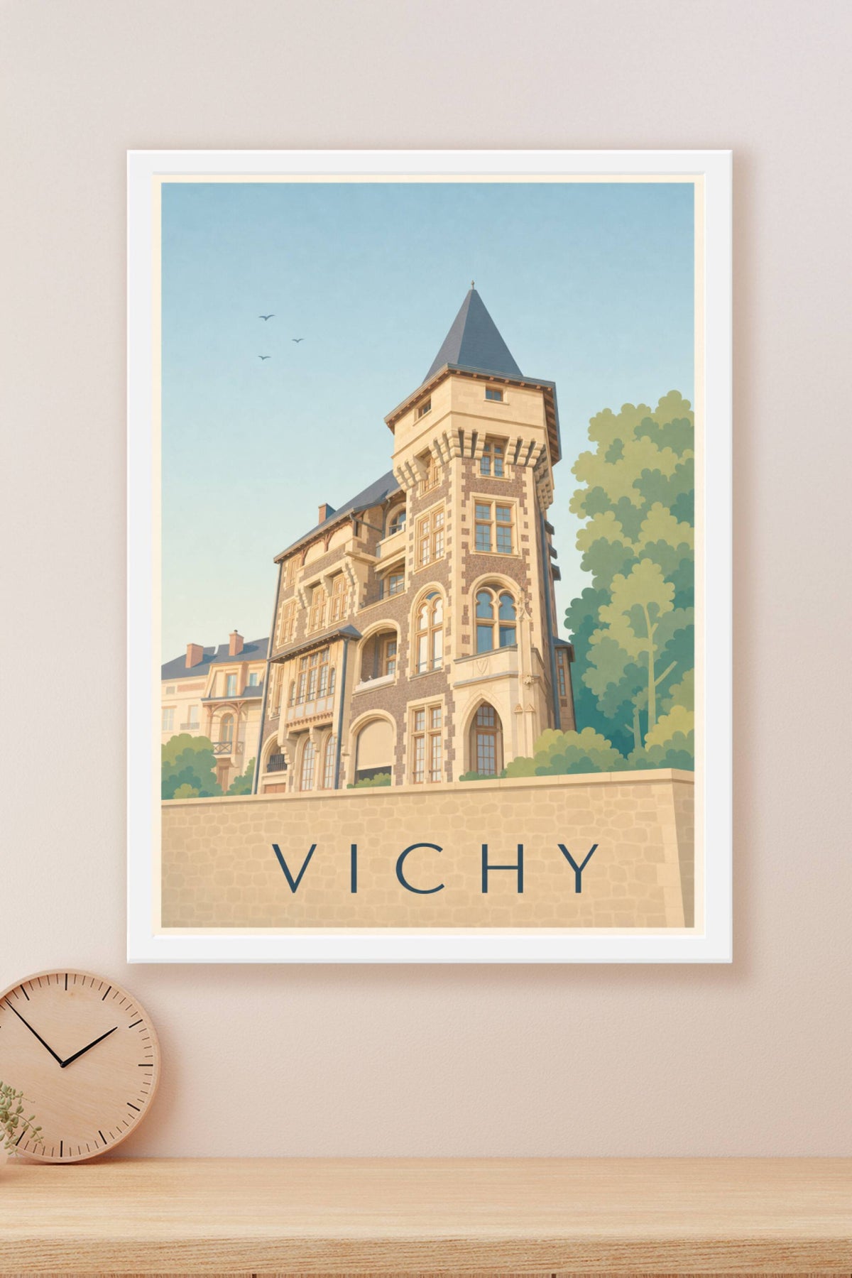 Affiche de Vichy, poster architecture thermale