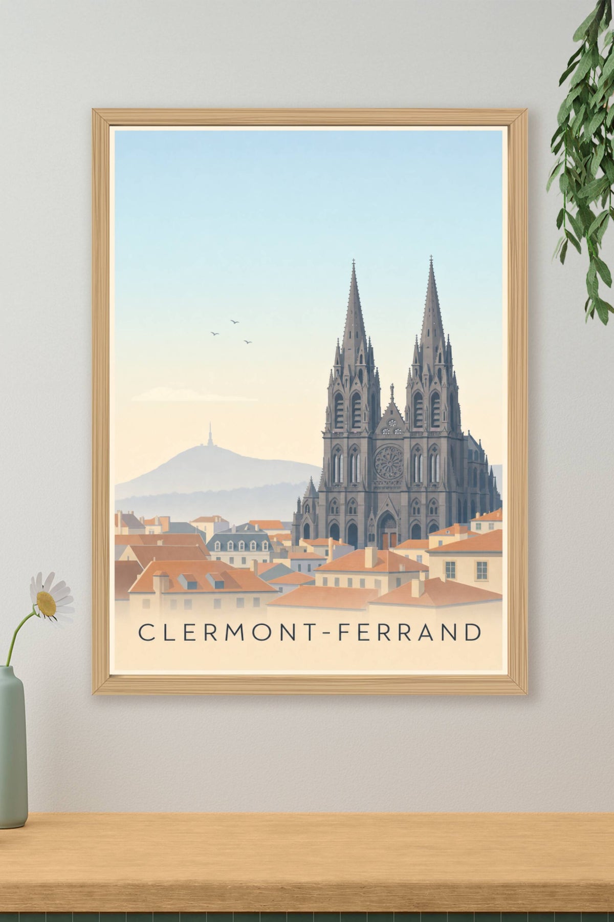 Affiche de Clermont-Ferrand, poster de la cathédrale