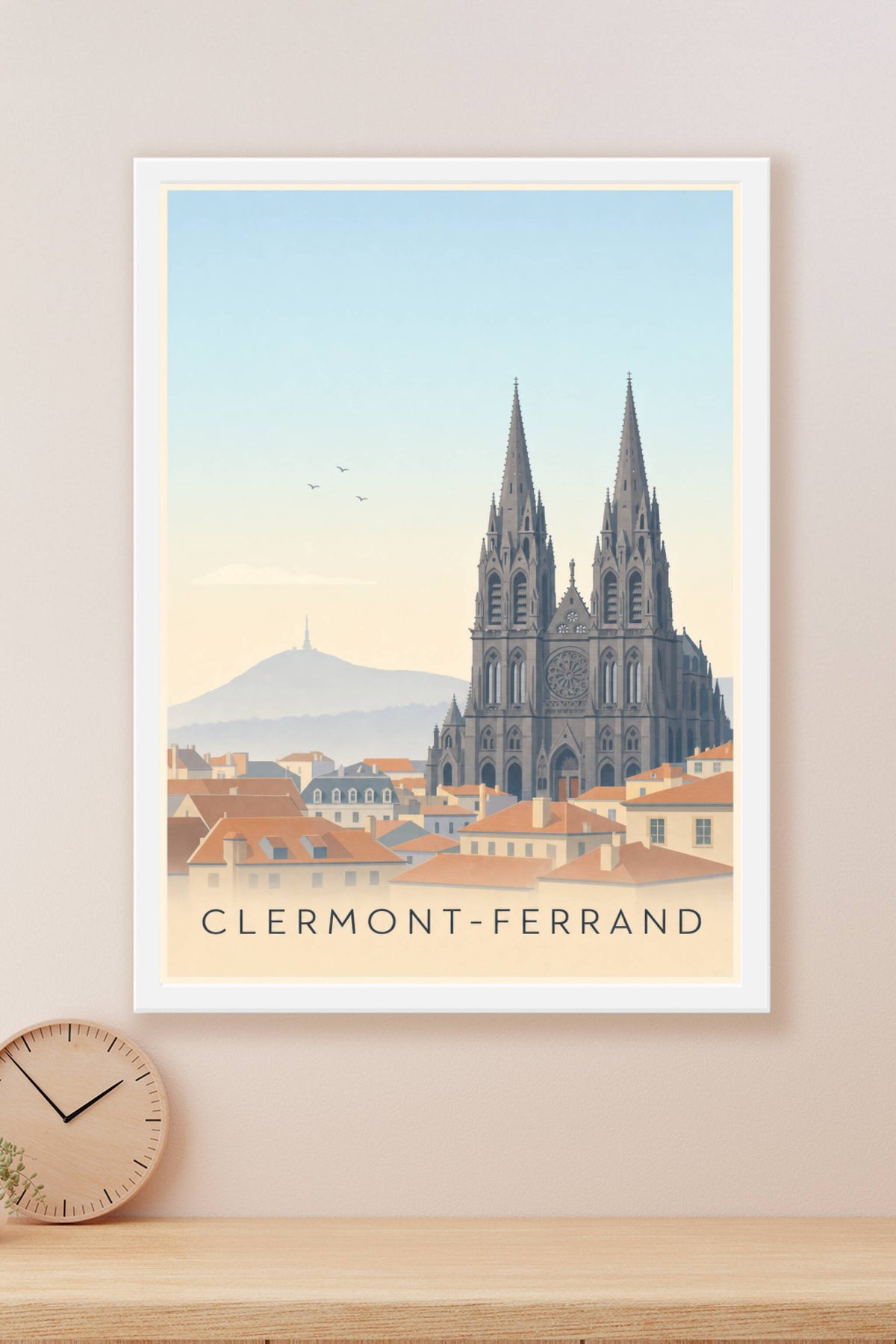Affiche de Clermont-Ferrand, poster de la cathédrale