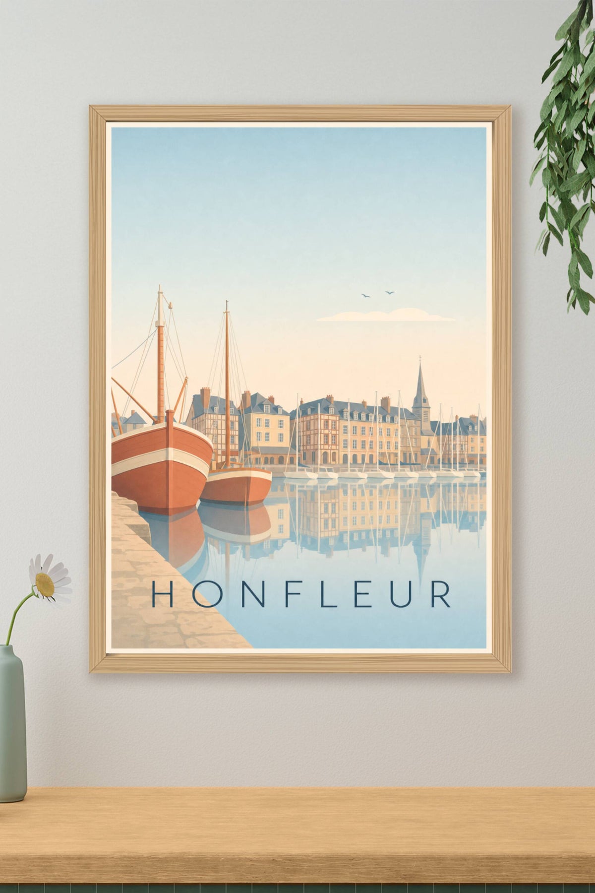 Affiche d'Honfleur, poster port de Normandie