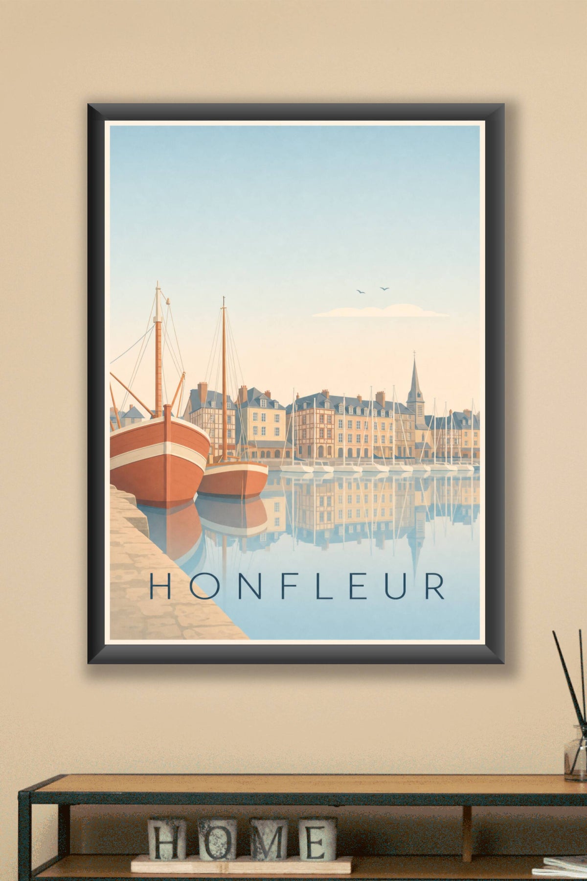 Affiche d'Honfleur, poster port de Normandie