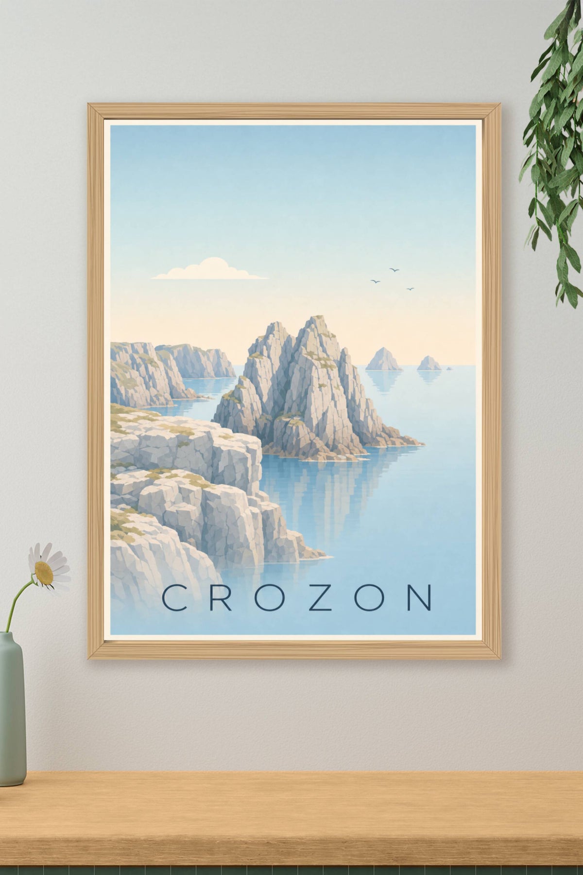 Affiche de Crozon, poster des falaises bretonnes