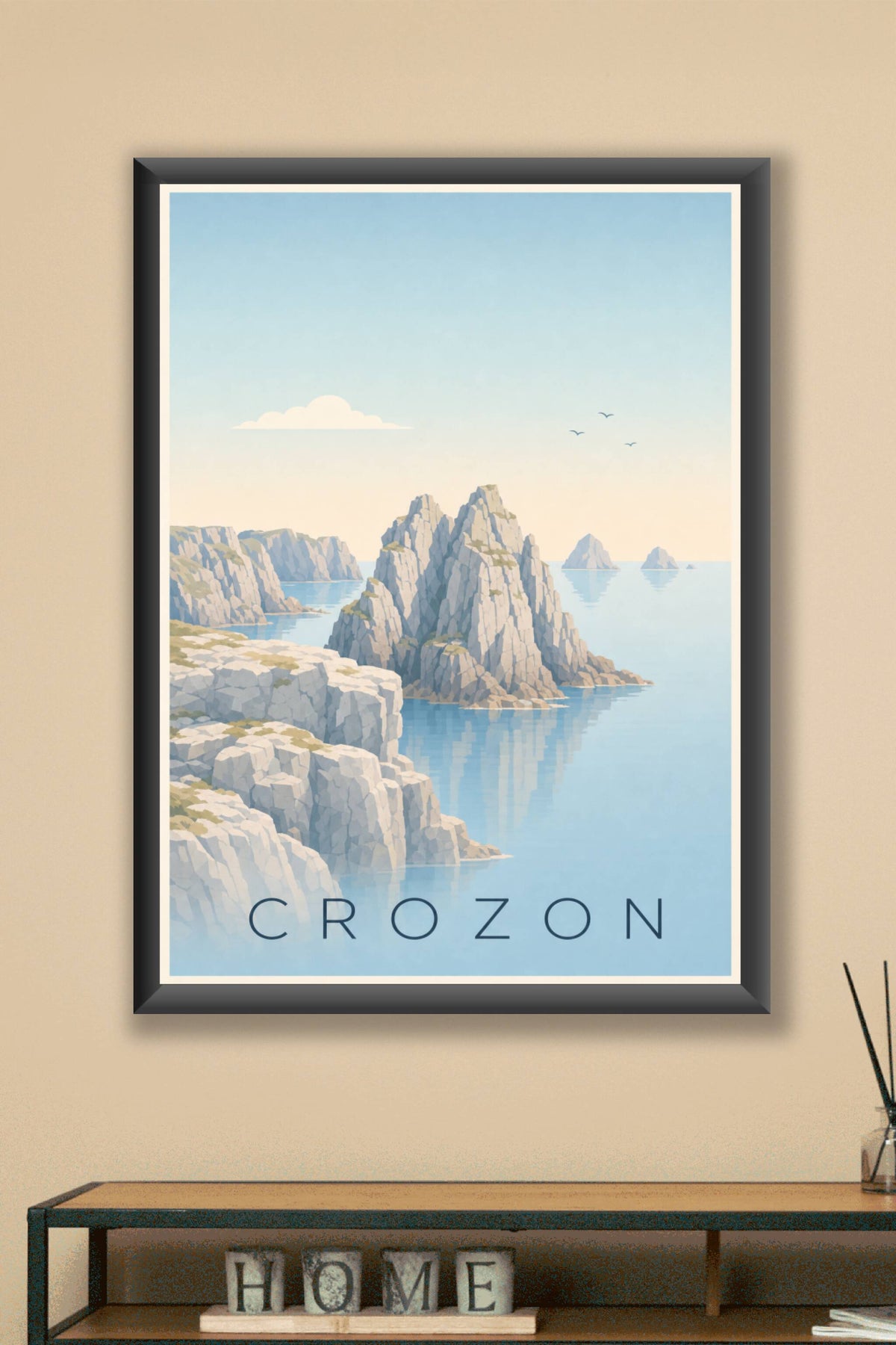 Affiche de Crozon, poster des falaises bretonnes